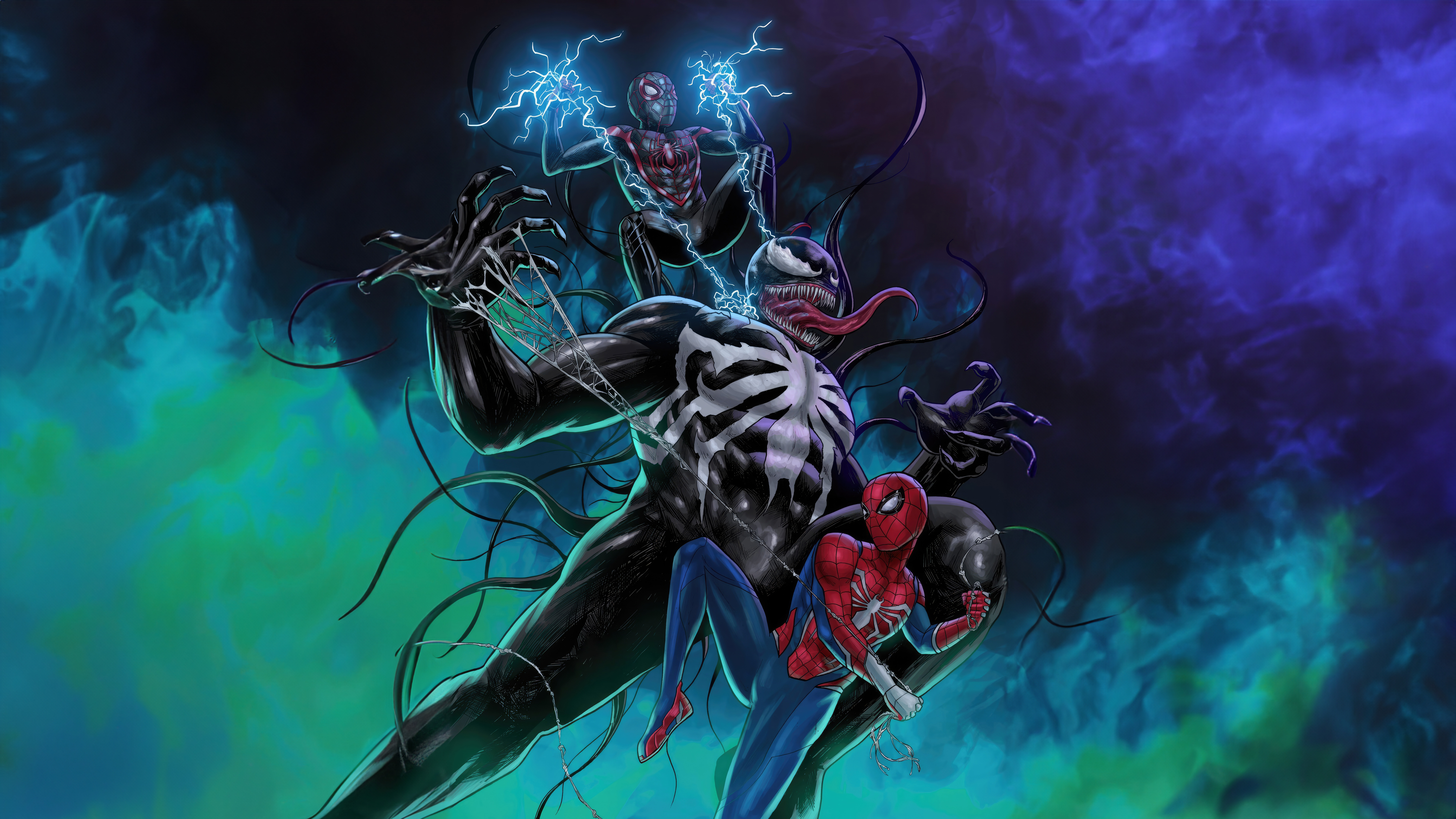 Symbiote Showdown Miles Morales Takes On Venom Wallpaper, HD Superheroes Wallpaper, 4k Wallpaper, Image, Background, Photos and Picture