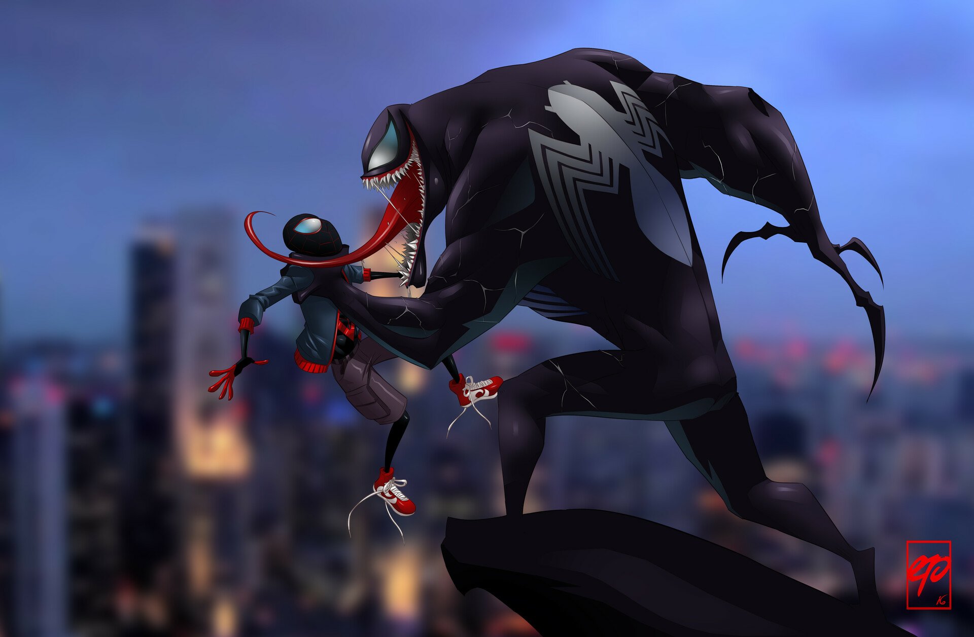 Download Venom Miles Morales Comic Spider Man HD Wallpaper