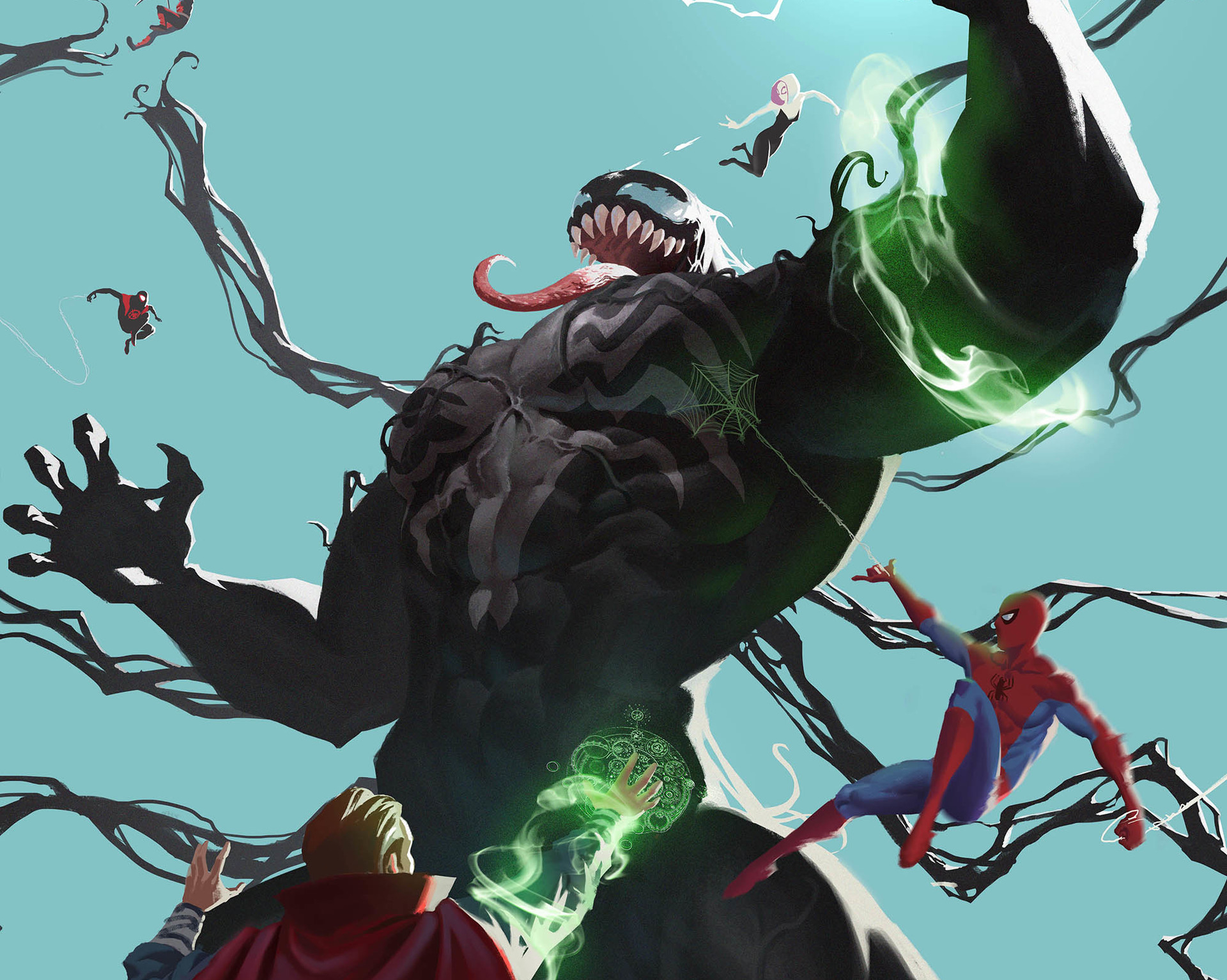 Download Miles Morales Spider Gwen Spider Man Doctor Strange Comic Venom HD Wallpaper By Sup Z