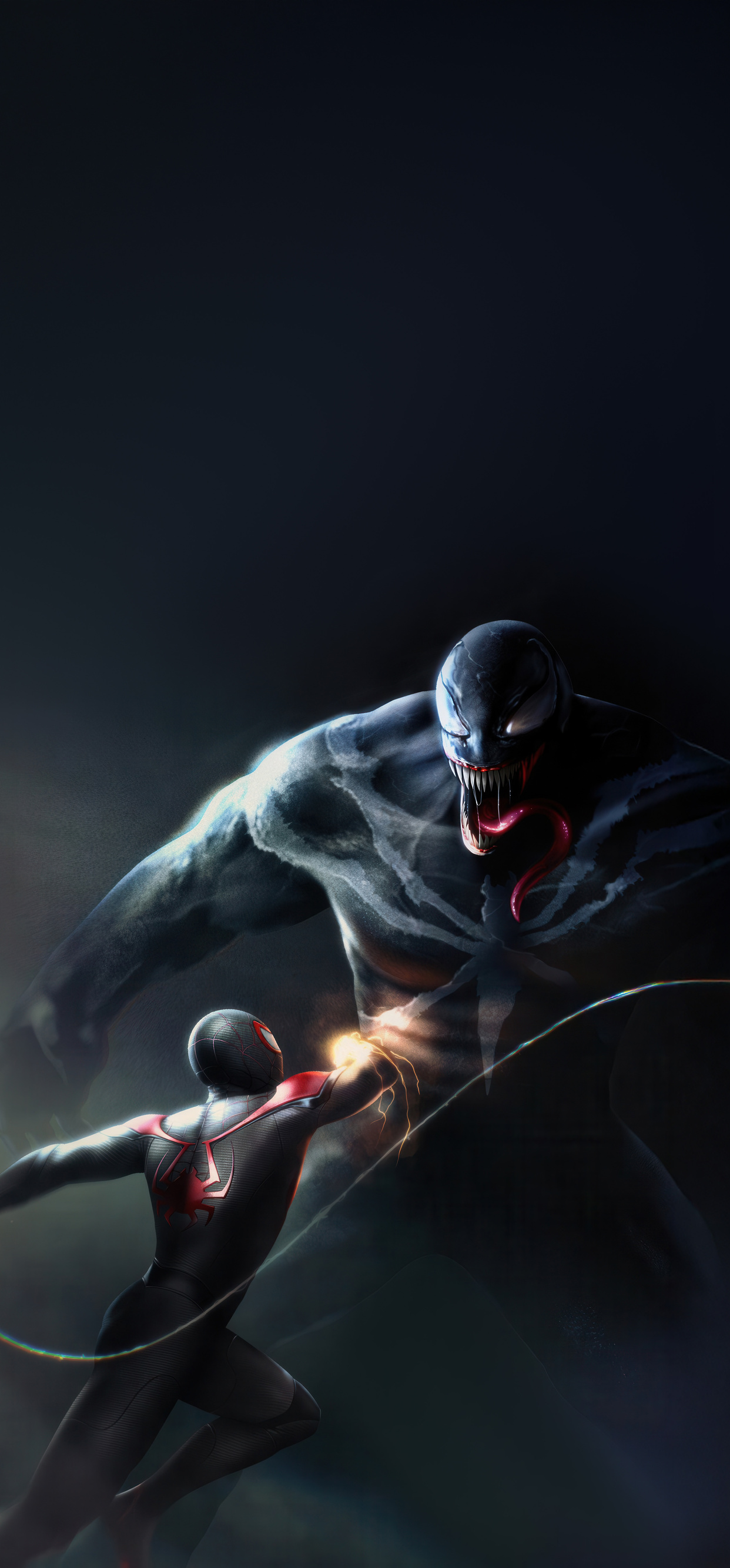 Miles Morales Vs Venom iPhone XS MAX , HD 4k Wallpaper Image, Background, Photos and Picture