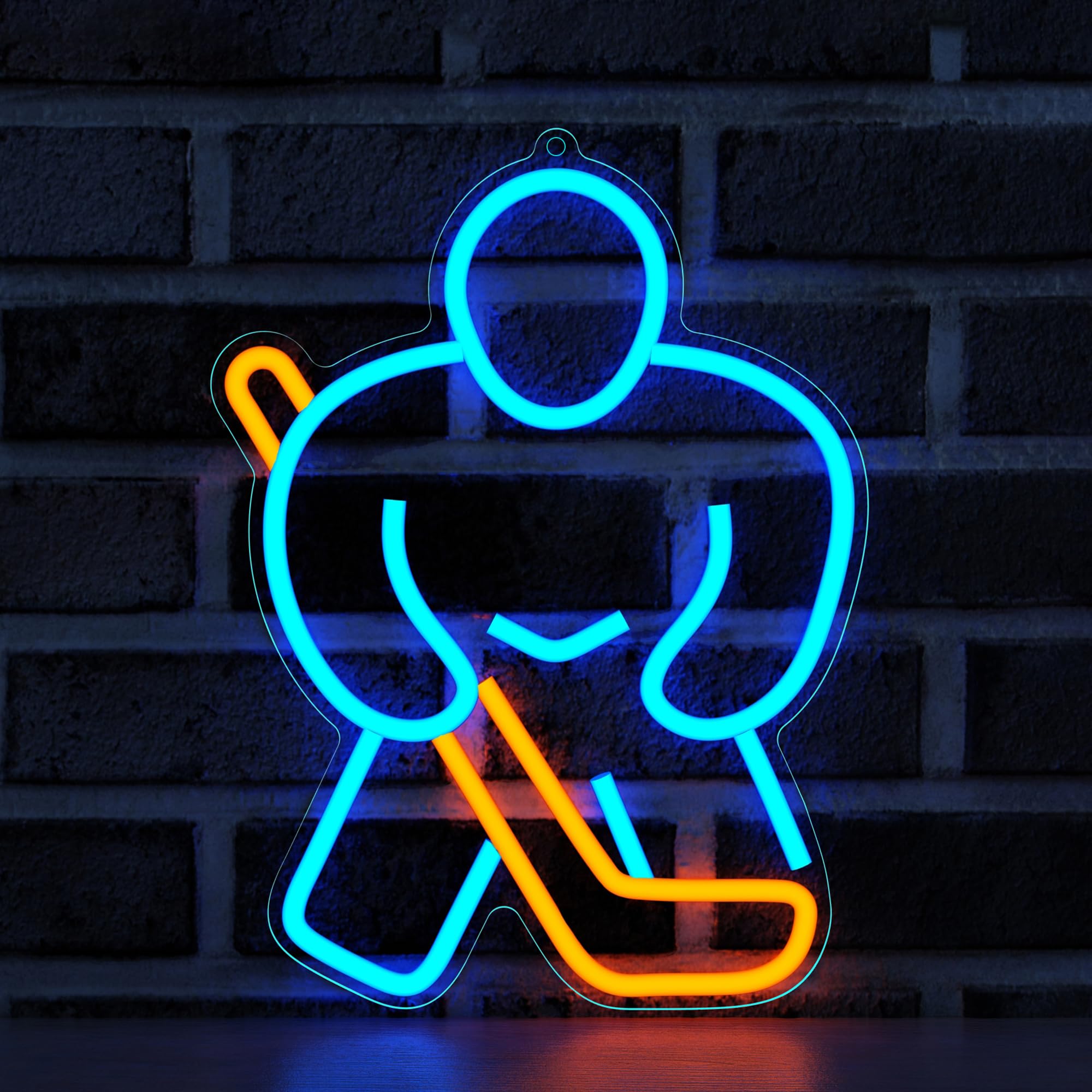 Ice Hockey Neon Sign Lampeez Ice Hockey Player LED Neon Signs for Hockey Room Decor, Light Up Signs for Wall Decor Hockey Gifts Neon Lights for Boys Teen Sports Party Decoration