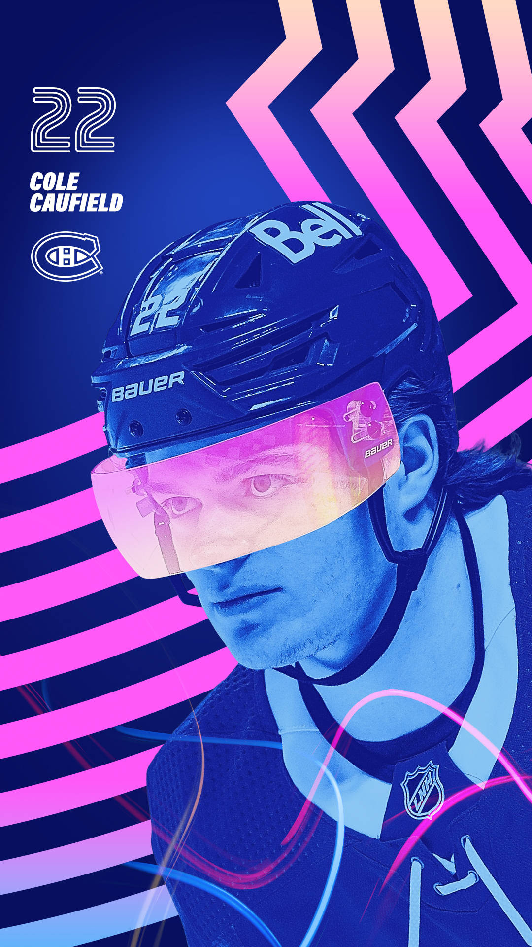 Download Cole Caufield Neon Wave Art Wallpaper