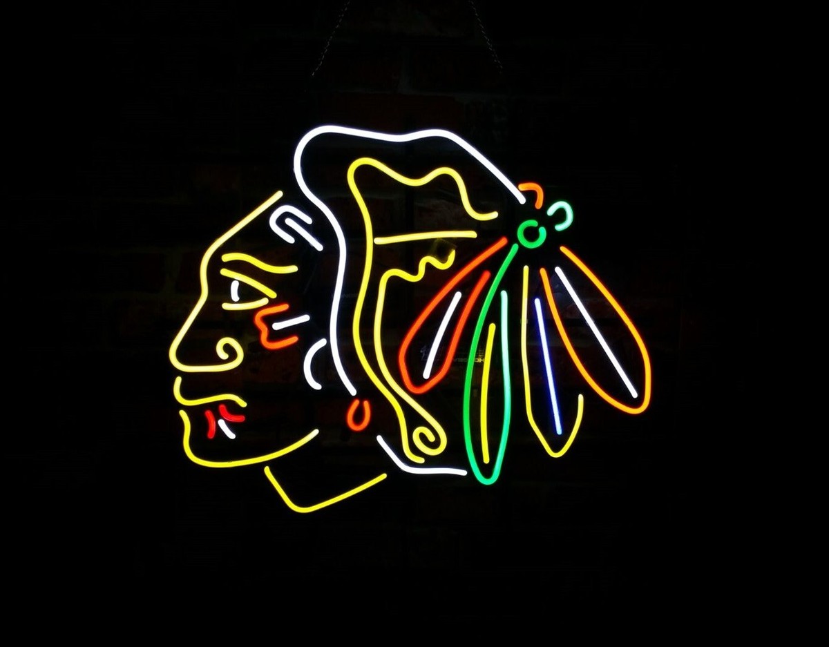 Chicago Blackhawks Hockey 17x14 Neon Light Sign Lamp Cup Champions Man Cave