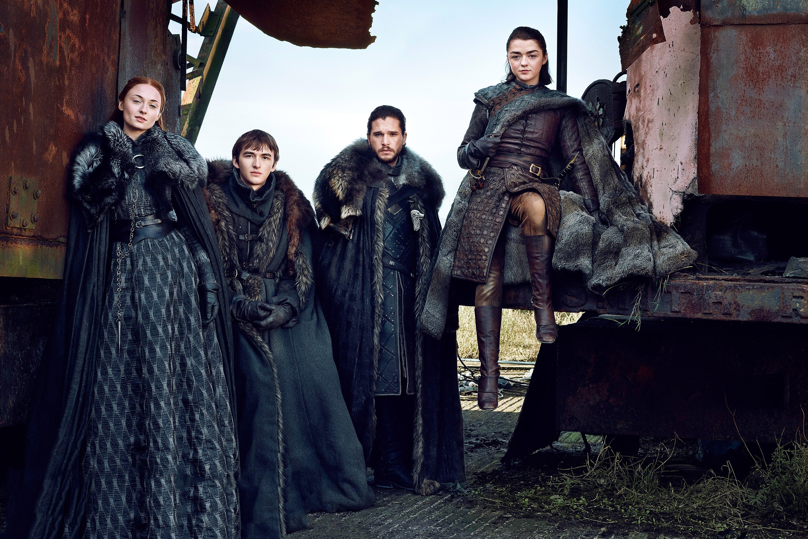 Wallpaper A Song of Ice and Fire, Game of Thrones, season 7, Jon Snow, Arya Stark, Bran Stark, Sansa Stark, tv series for mobile and desktop, section фильмы, resolution 2700x1800
