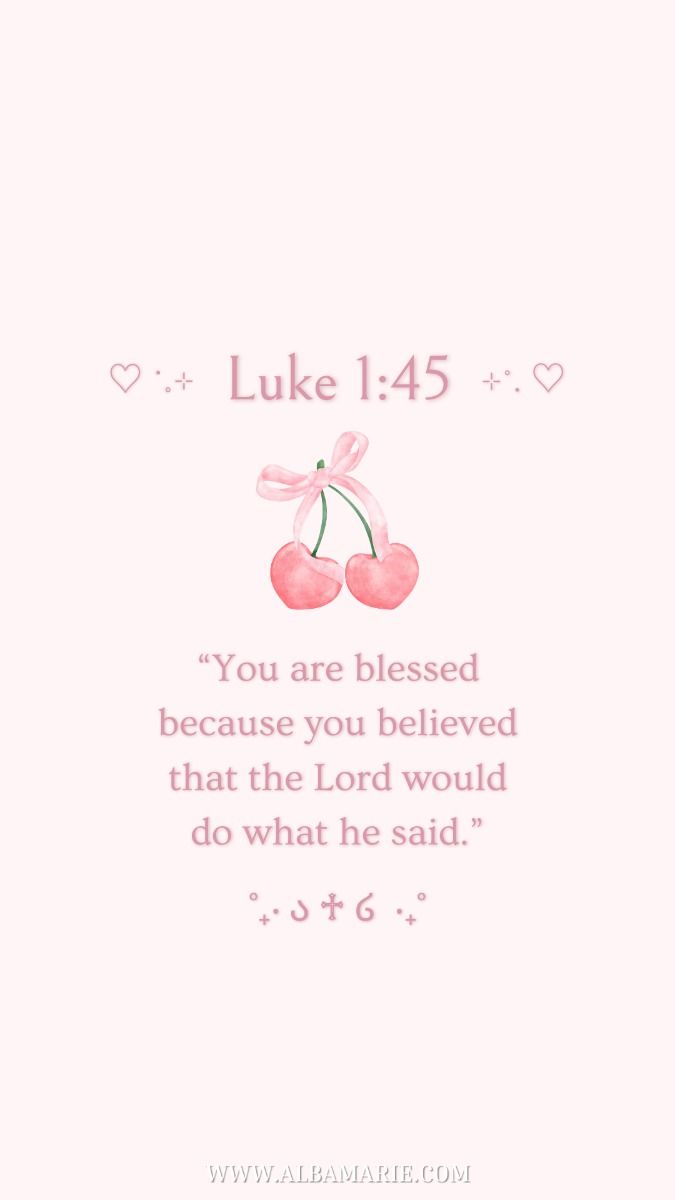 Pink Bow Coquette Bible Verse Wallpaper