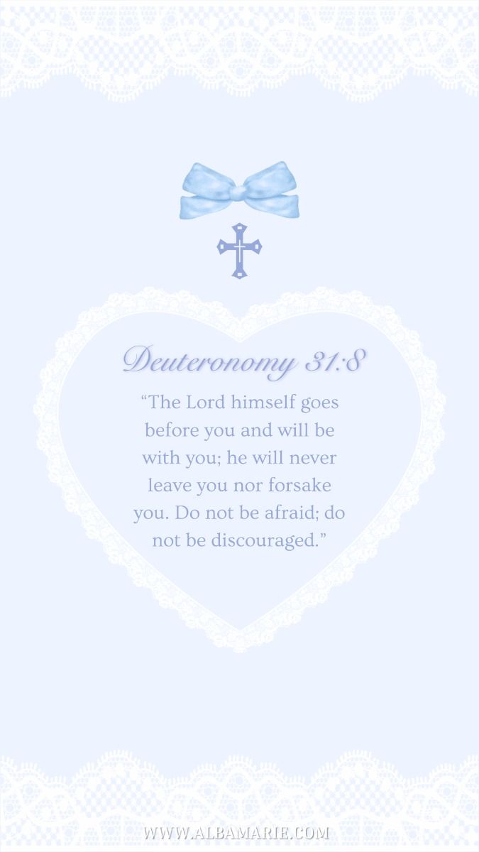 Blue Bow Coquette Christian Bible Verse Wallpaper