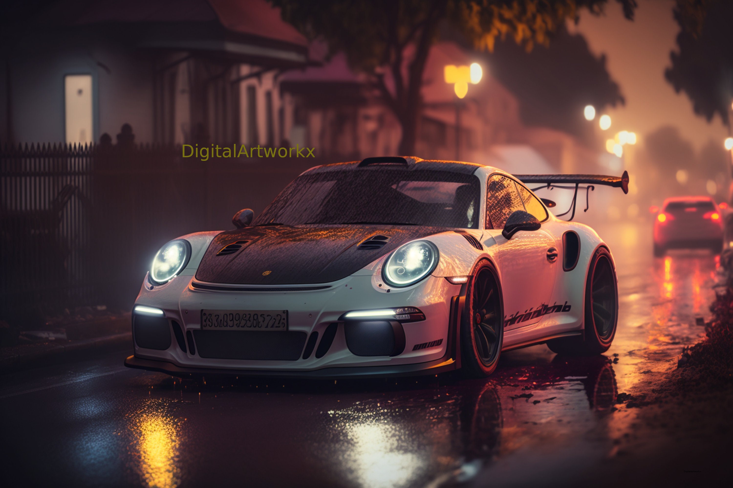Printable, Porsche GT3 RS, Digital image Porsche GT3 RS, Digital art, Download, Digital car, Digital print, Wallpaper