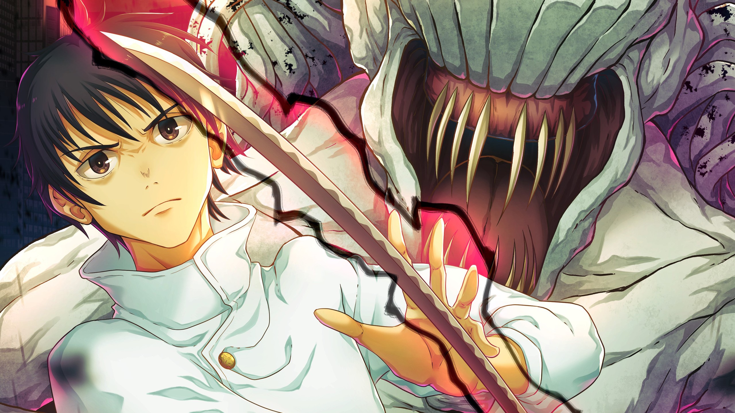 Yuta Okkotsu Sword With Blood HD Jujutsu Kaisen Wallpaper