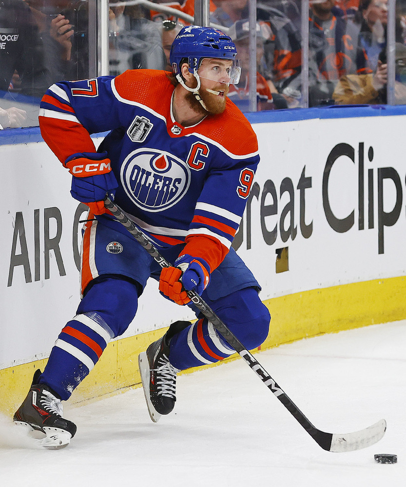 Connor McDavid Stanley Cup Final Edmonton Oilers Game Worn Royal Blue Set Jersey During Game On June 13th, 2024 Vs Florida Panthers