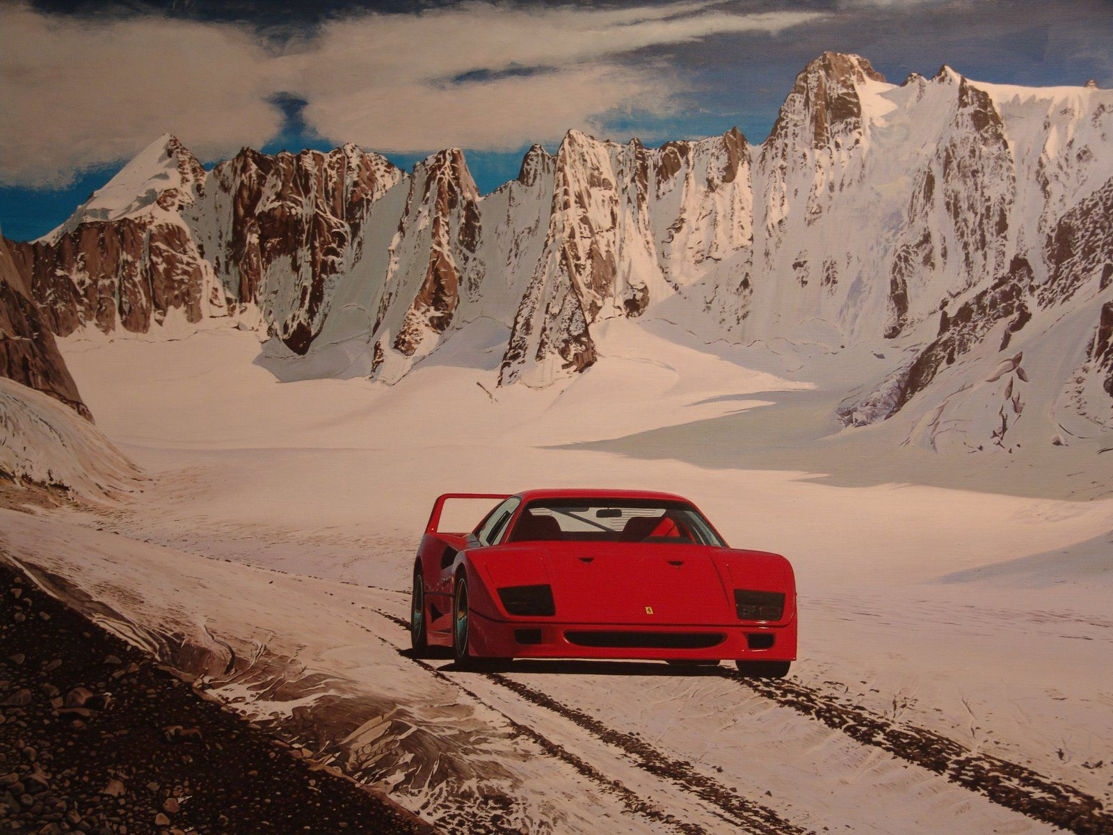 Ferrari F40 in the Swiss Alps