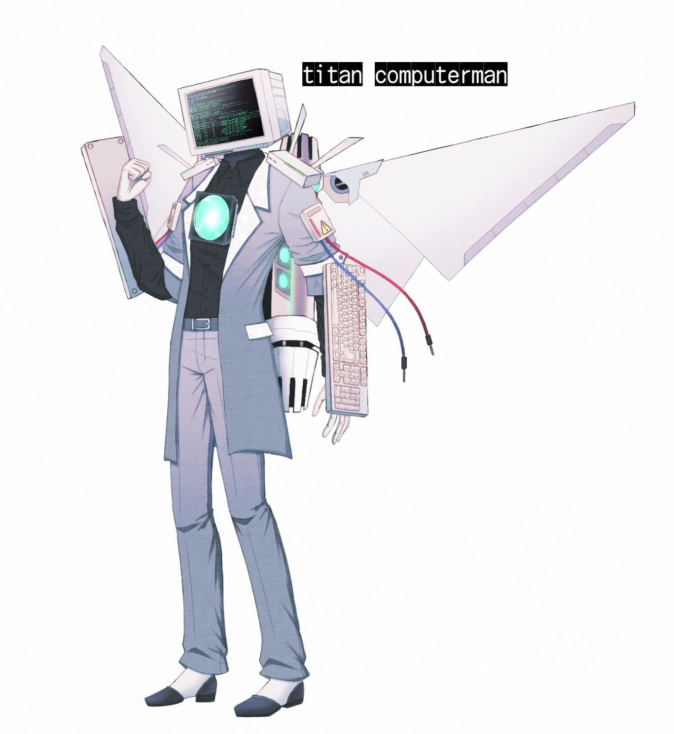 Computer man from skibidi toilet ideas. tv head, toilet art, object heads