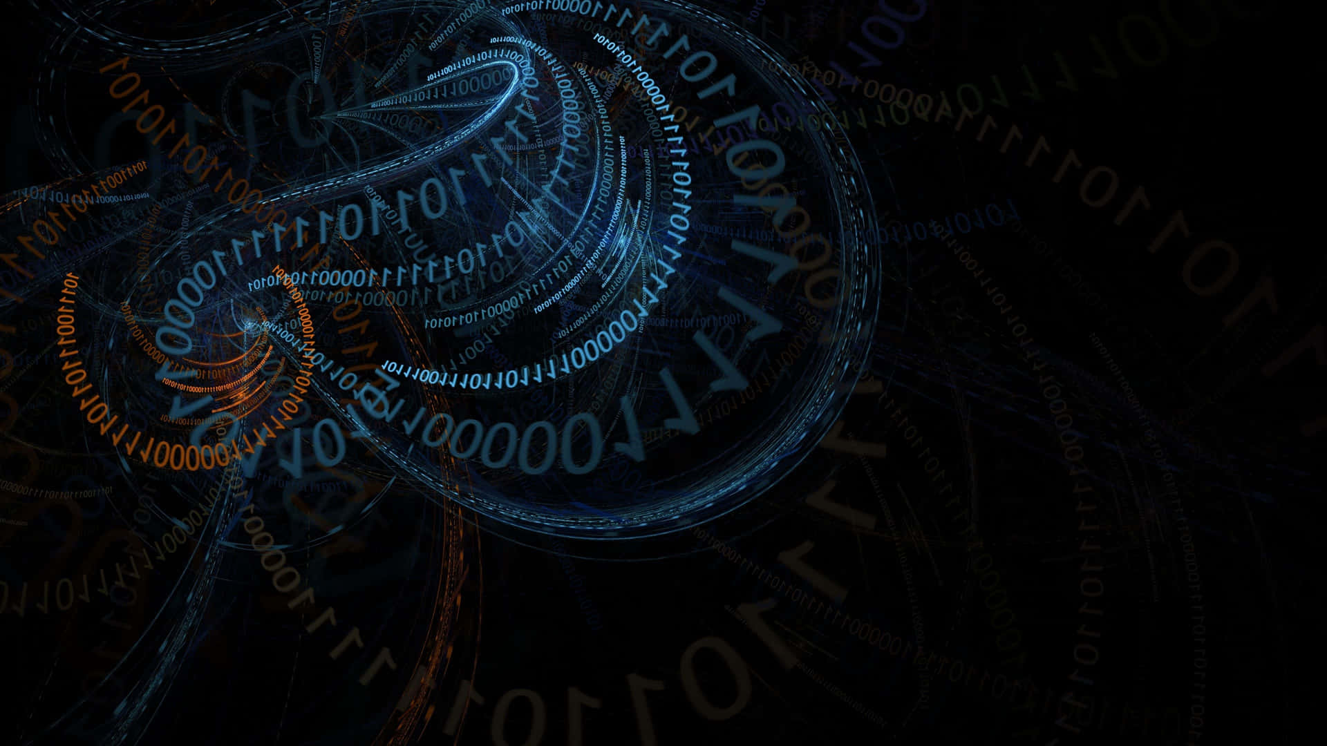 Download A Dark Background With A Swirl Of Numbers