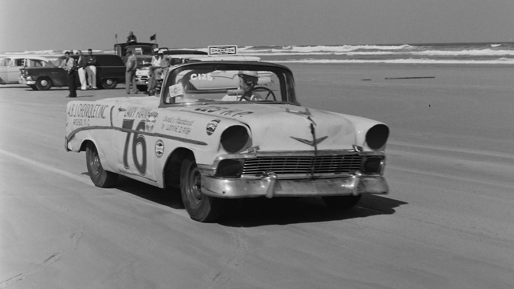 Vintage Stock Car Racing Photo from NASCAR Speedweeks at Daytona in the 1950s