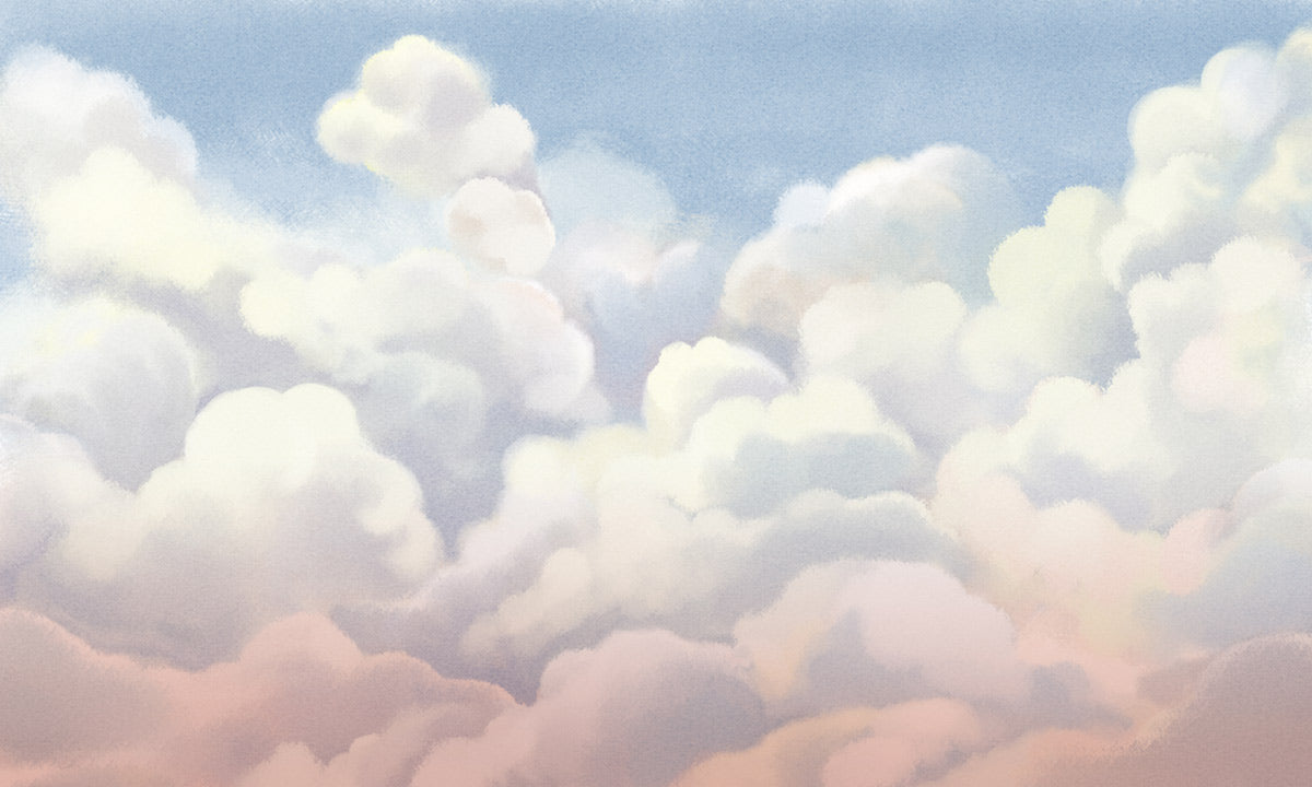 Soft Pastel Clouds Sky Wallpaper Mural