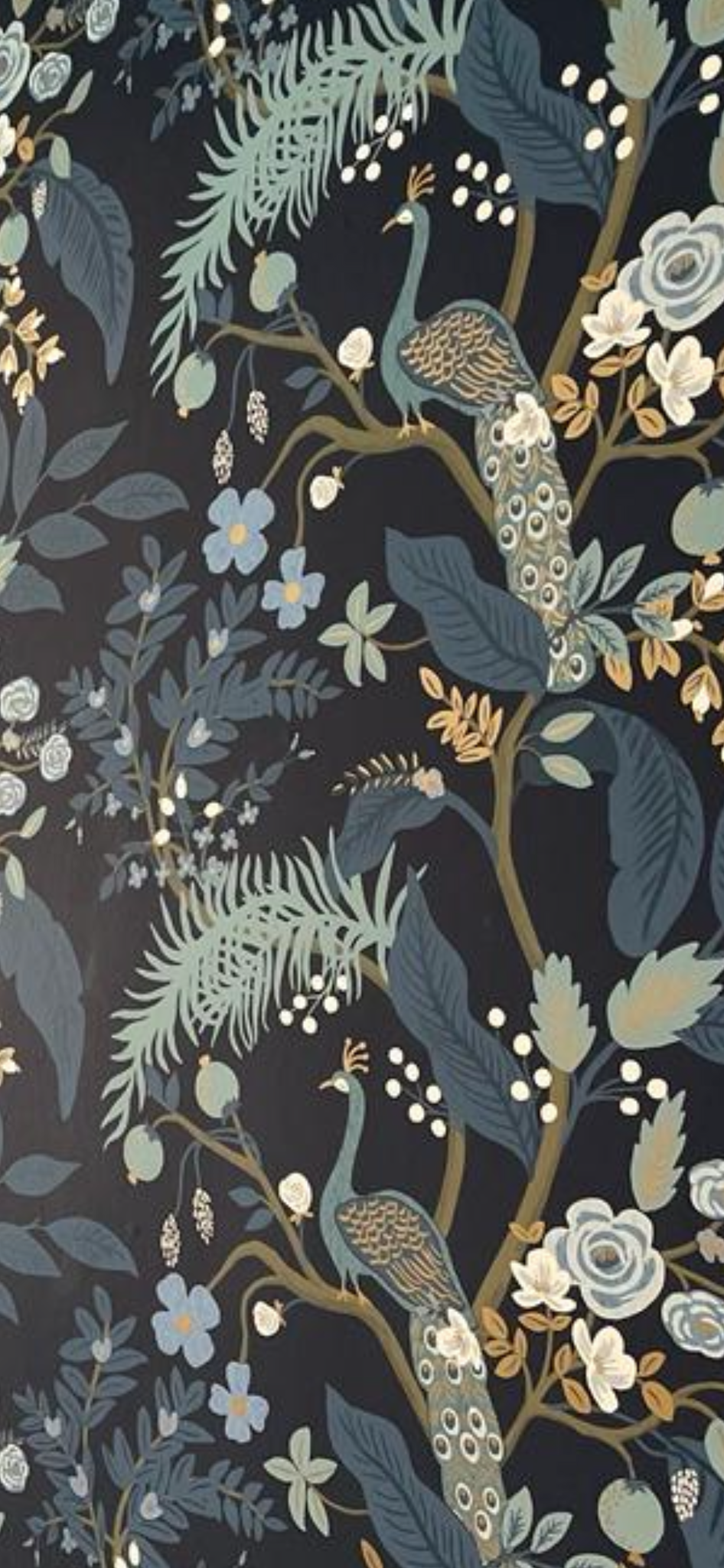 Peacock Wallpaper Navy