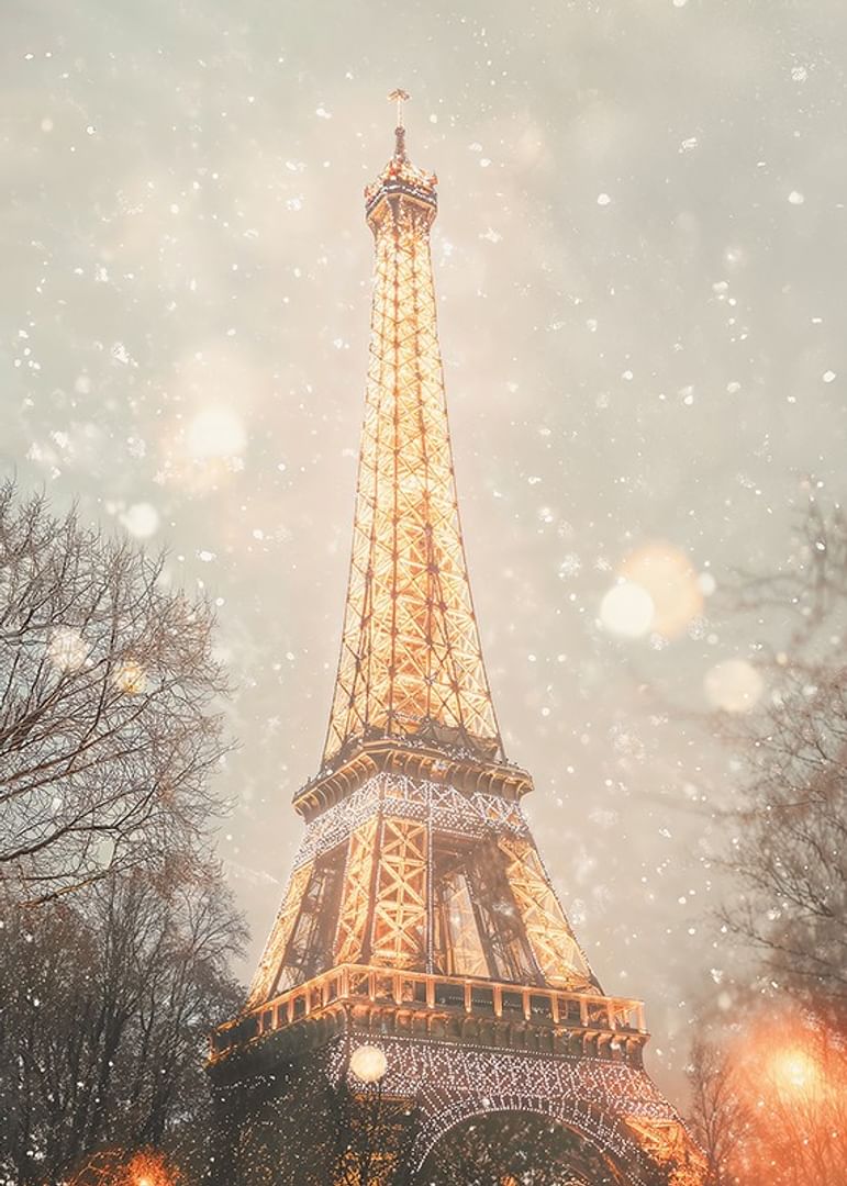 Paris Snow & Sparkle Poster