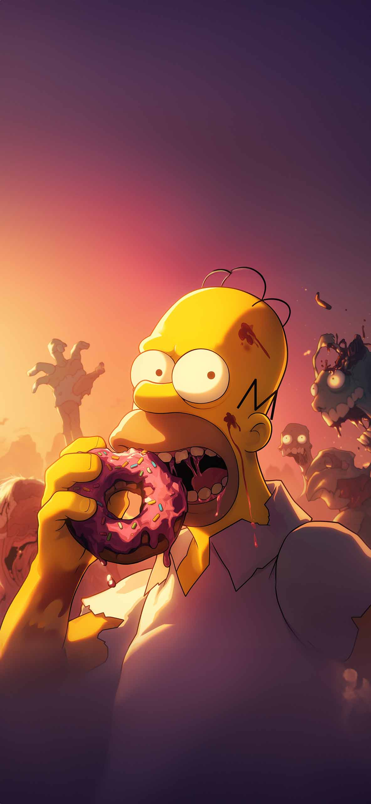 Zombie Homer Simpson Donut Wallpaper Cartoon Wallpaper