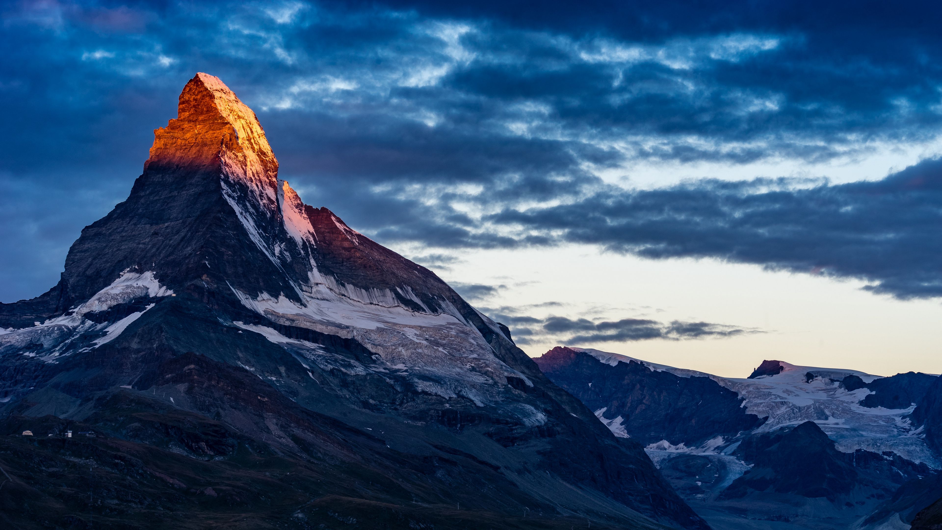 Download wallpaper 3840x2160 mountain, peak, zermatt, switzerland 4k uhd 16:9 HD background