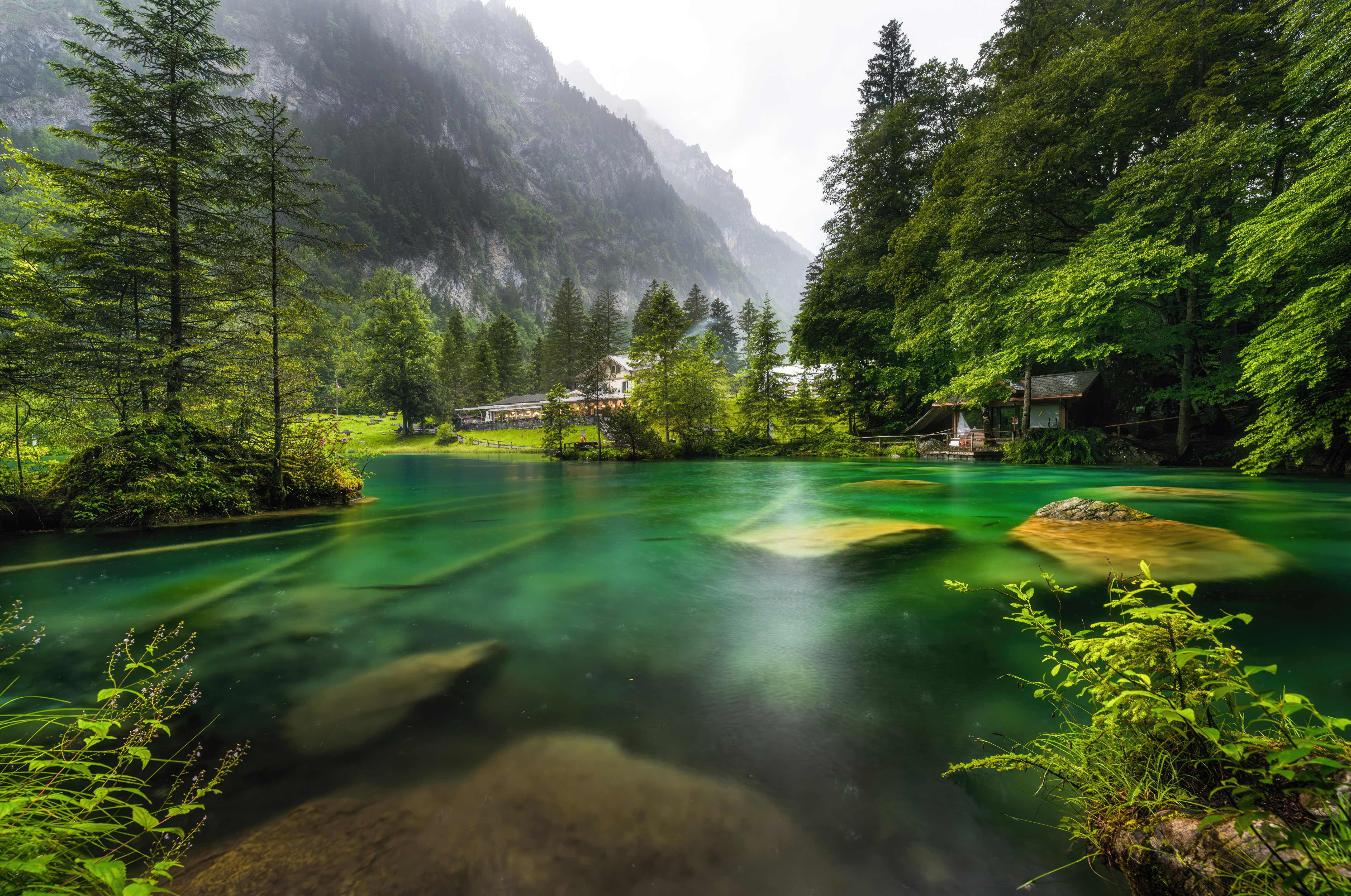 Switzerland Mountains Lake Scenery Blausee Alps Laptop HD , HD 4k Wallpaper, Image, Background, Photos and Picture