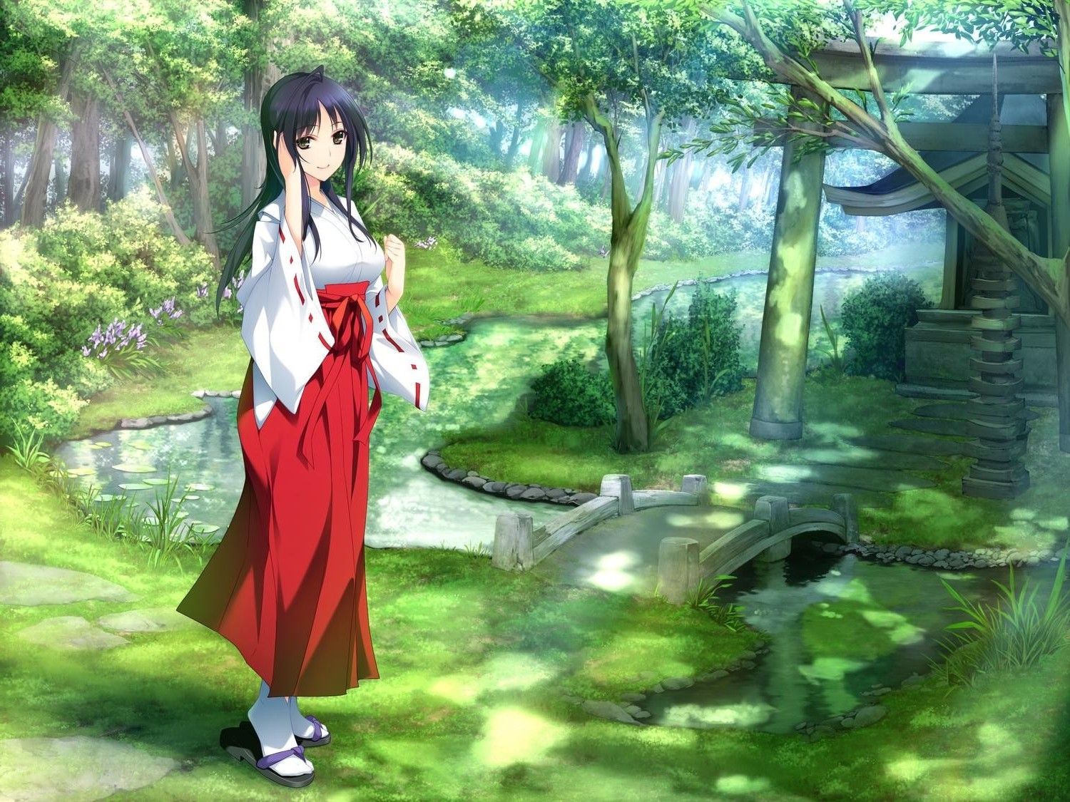anime Girls, Kimono, Nature Wallpaper HD / Desktop and Mobile Background