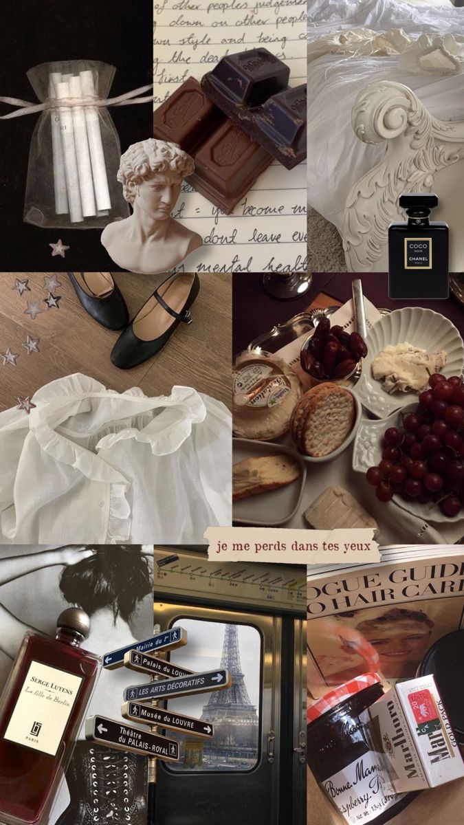 messy french girl moodboard