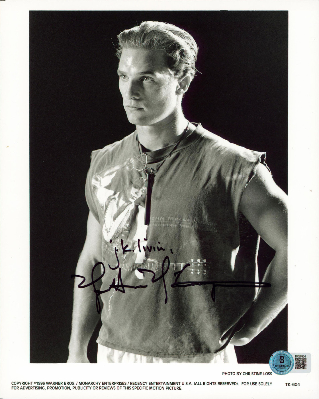 Matthew McConaughey A Time to Kill J.K. Livin Signed 8x10 Photo BAS #BR38954