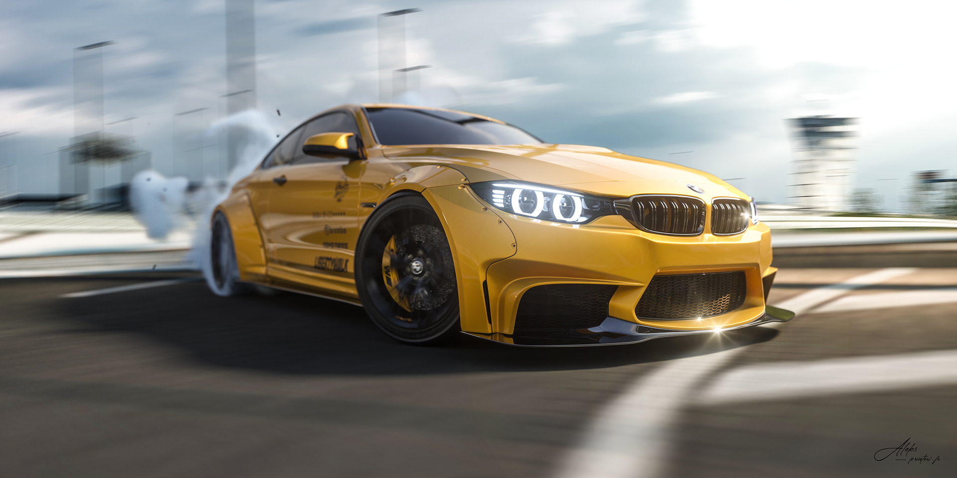BMW M4 Liberty Walk. CGI. Image - Behance