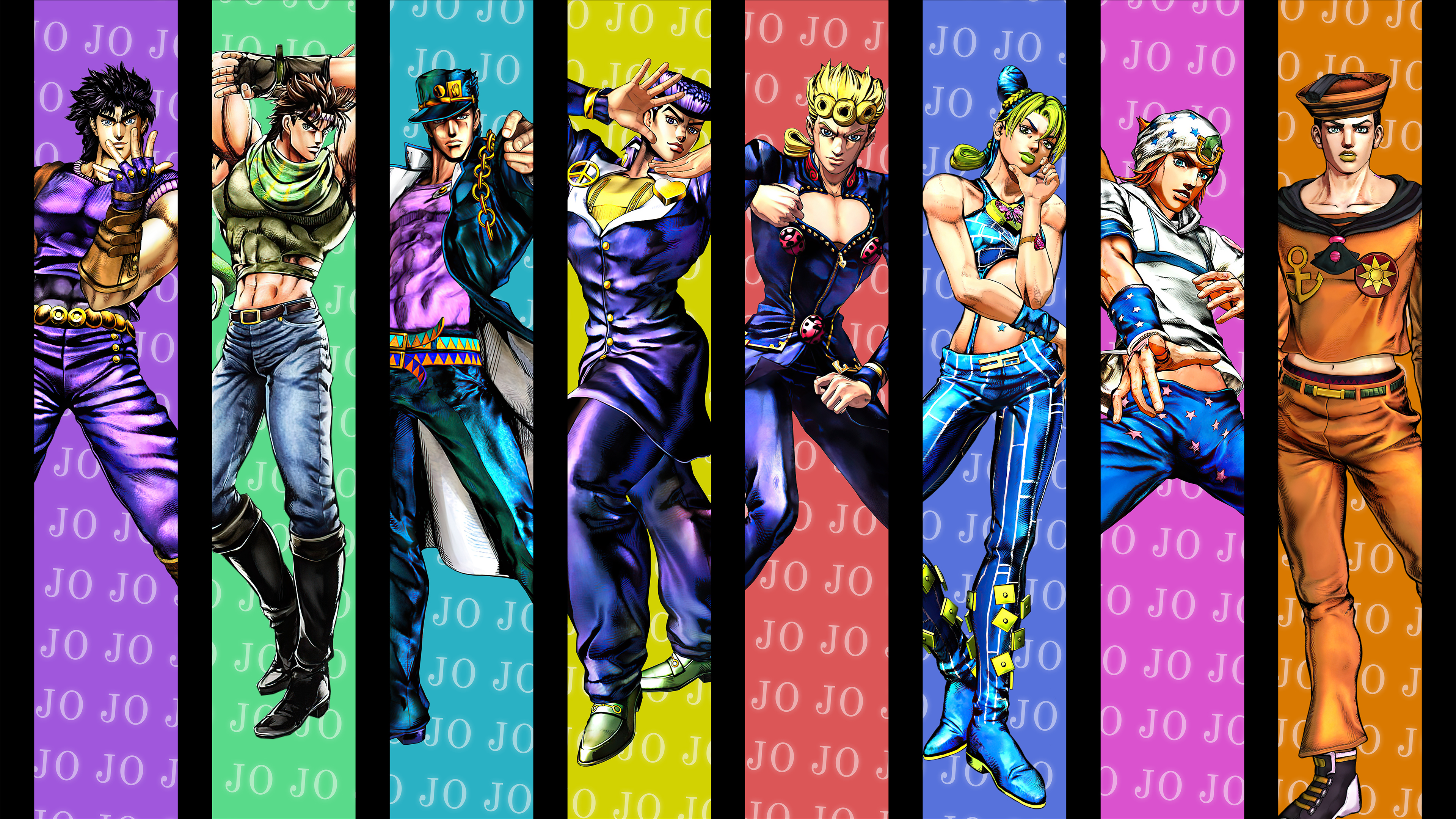 JoJo's Bizarre Adventure All Characters 4K Wallpaper