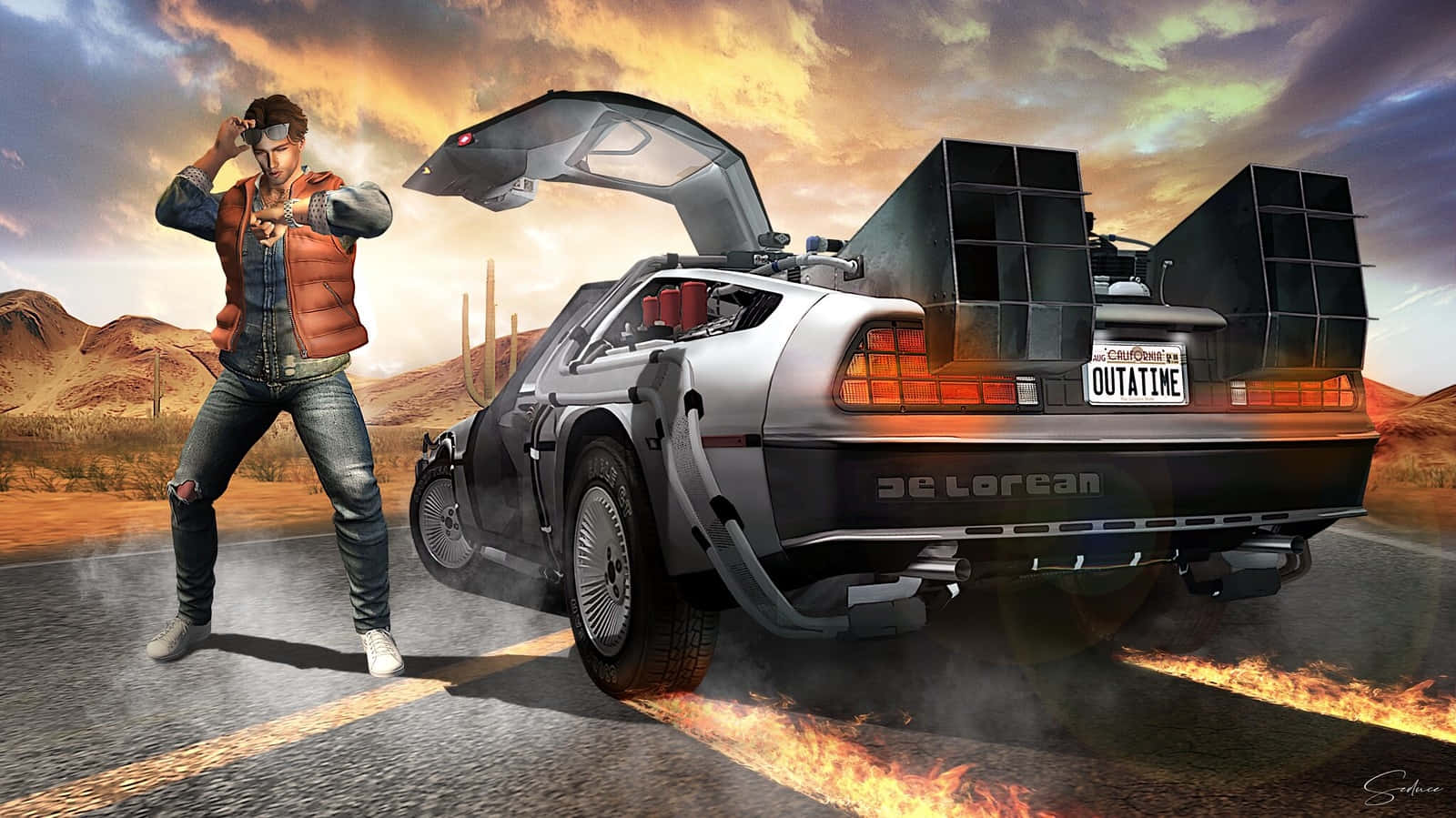 Download Back To The Future_ Delorean_ Time Travel Wallpaper