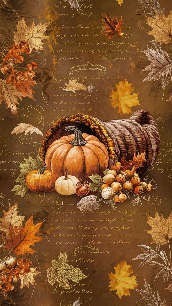 Vintage Thanksgiving Harvest Wallpaper