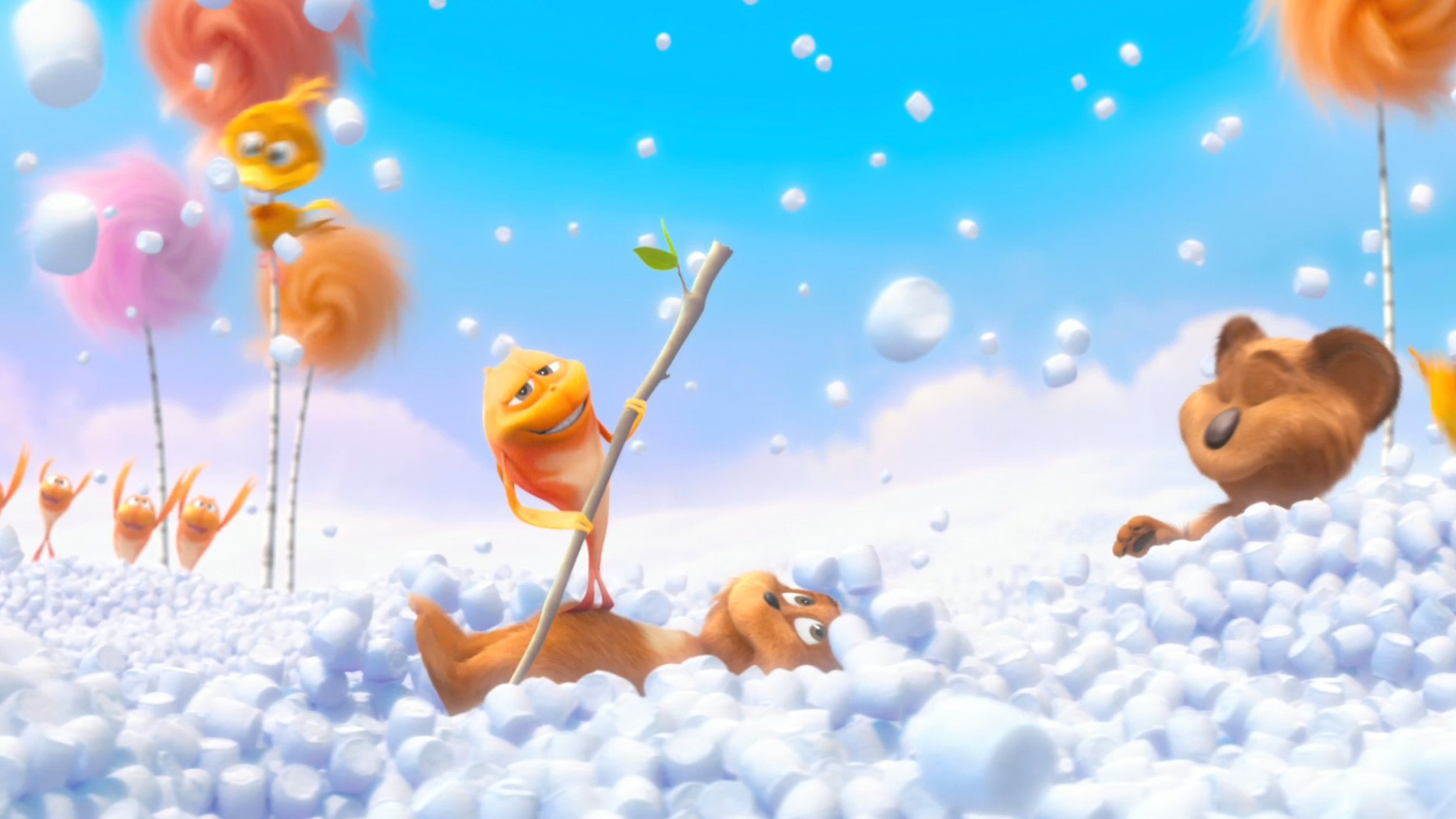 The Lorax Movie HD Wallpaper: Whimsical Cloudscape Adventure
