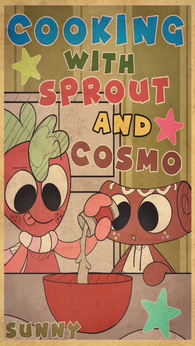 Cosmo n Sprout Dandy's world wallpaper