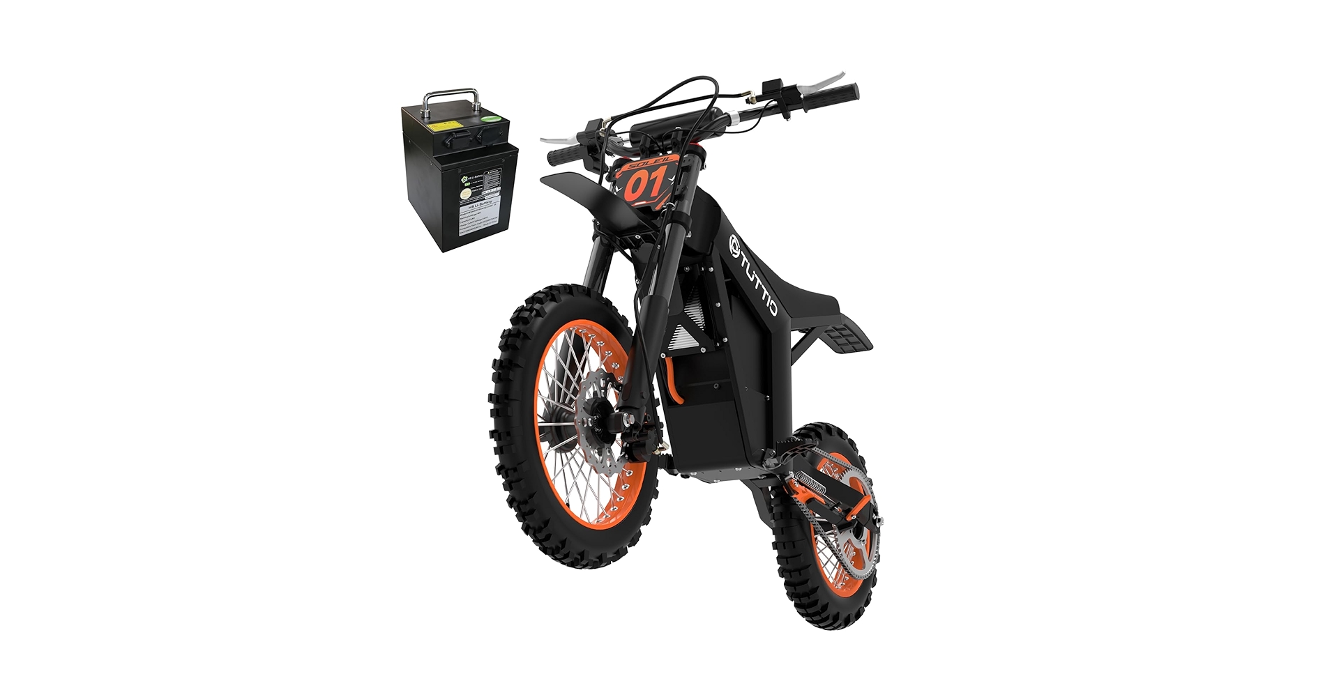 Tuttio Soleil 01 Electric Dirt Bike Soleil 01 BF Electric Bike With 48V 21Ah Removable Battery, 37MPH, 14 12 Fat Tire E Motorcycle For Mountain Off Road Teens Adults, Fit Age (2 Batteries), Toys