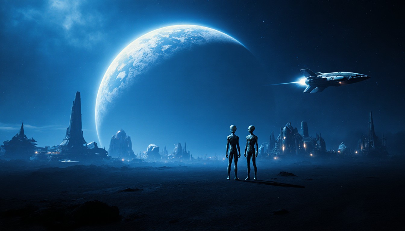 Alien Planet with Advanced Civilization. Stable Diffusion Online