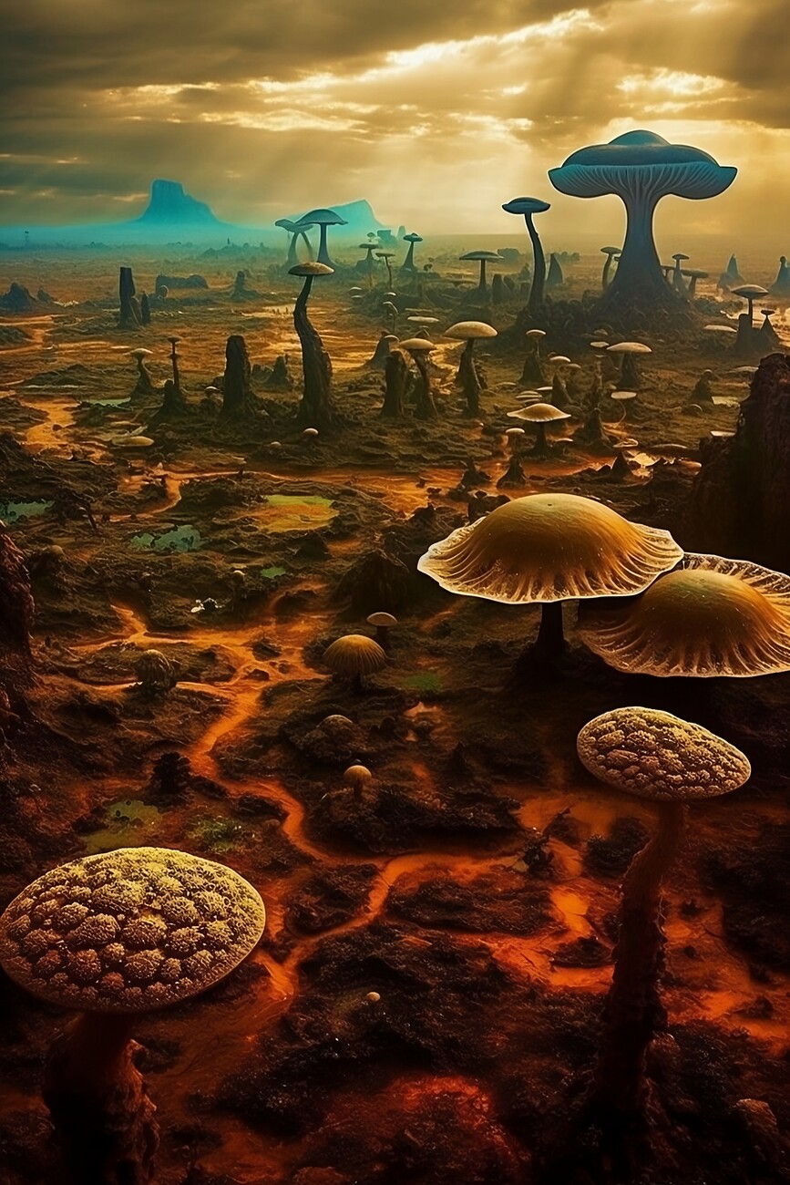 Poster Exotic alien fantasy world civilization