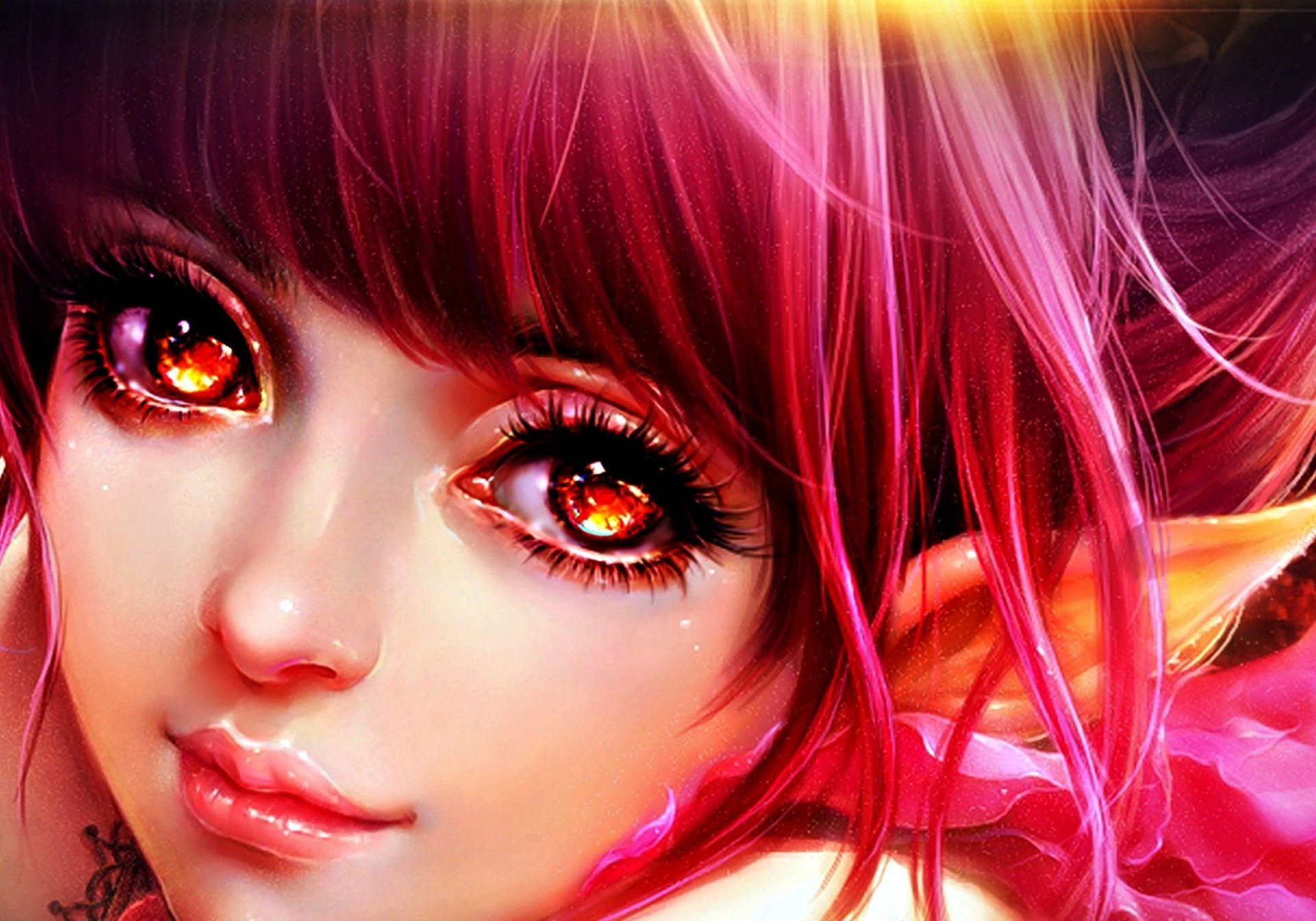 Radiant Anime Girl with Pink Hair