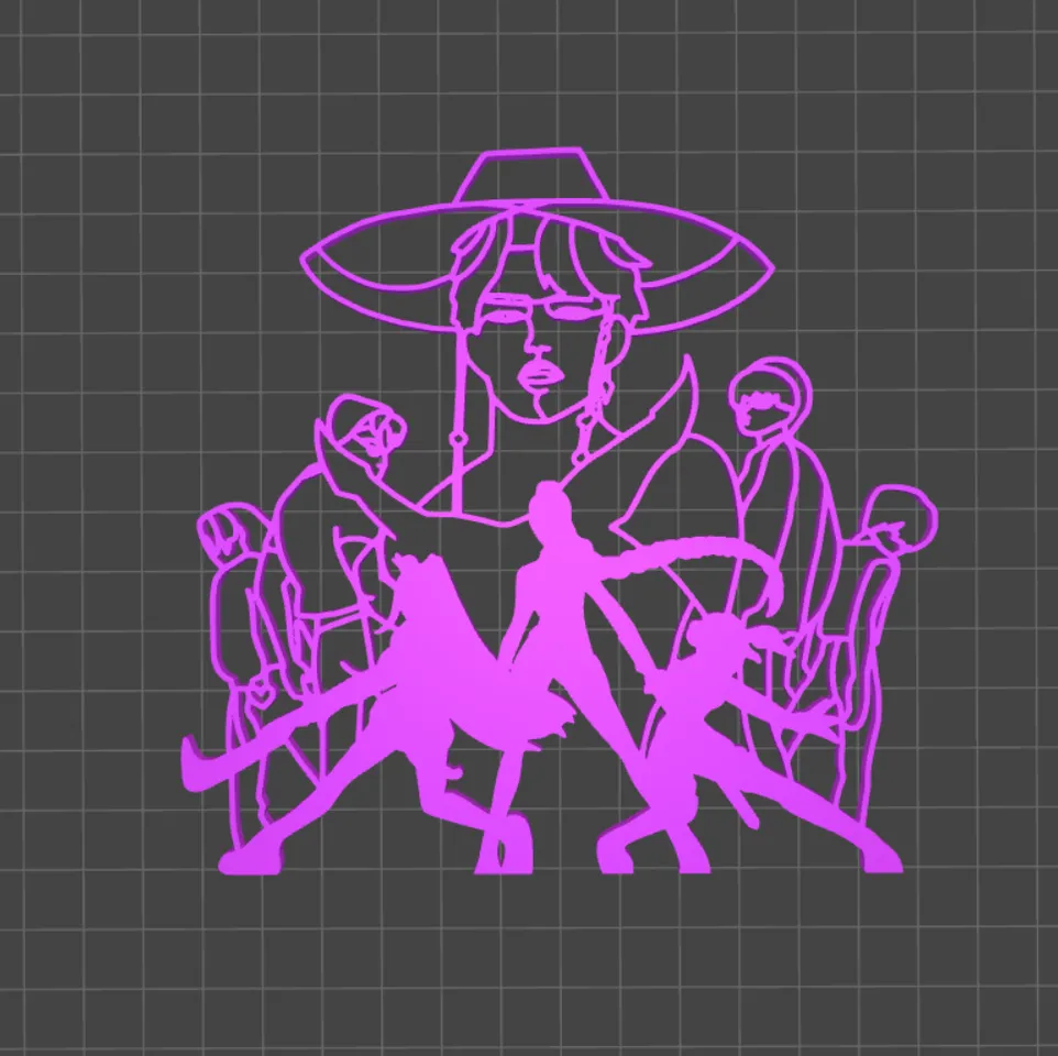 Original FanArt KPop Demon Hunters Huntrix and Saja Boys by Tasty Voxels. Download free STL model