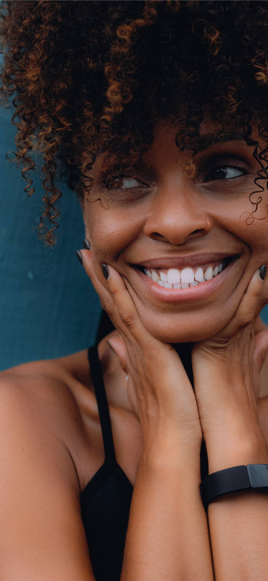 Download Radiant Smile of a Black Girl Wallpaper