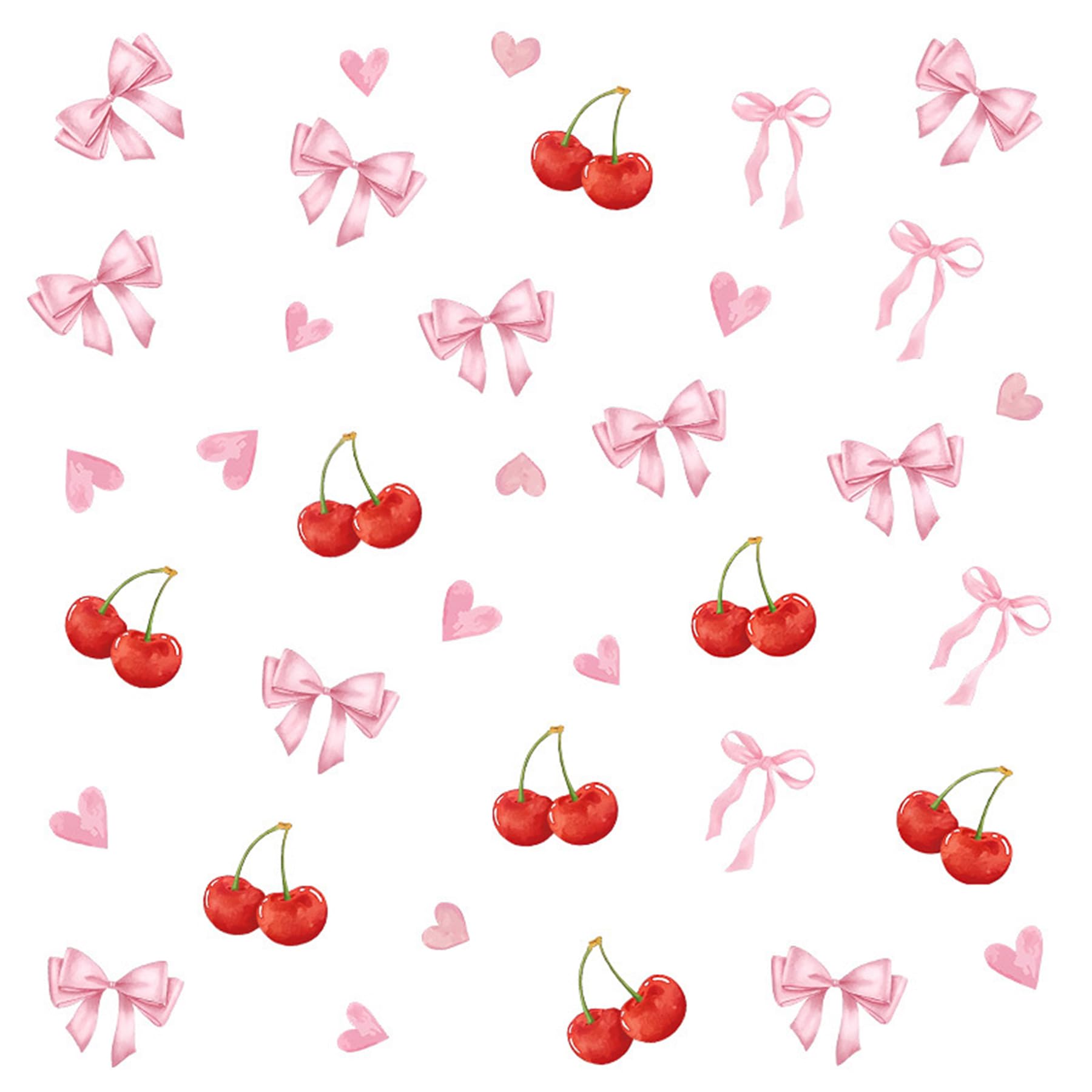 Wasise Bow Room Decor Decor Bedroom, Pink Wallpaper, Wall Stickers for Girls Room, Cute Cherry Wallpaper, Bathroom Nursery Wall Decal, Pink Love Heart Decorations, Peel and Stick Wallpaper, Amazon.co.uk
