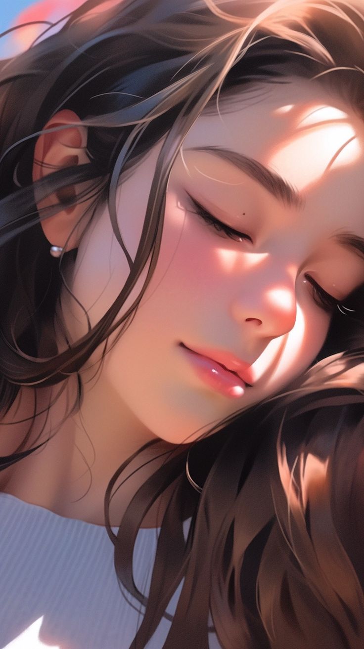 Cute animated girl wallpaper. Ai Art. Midjourney ai art generator