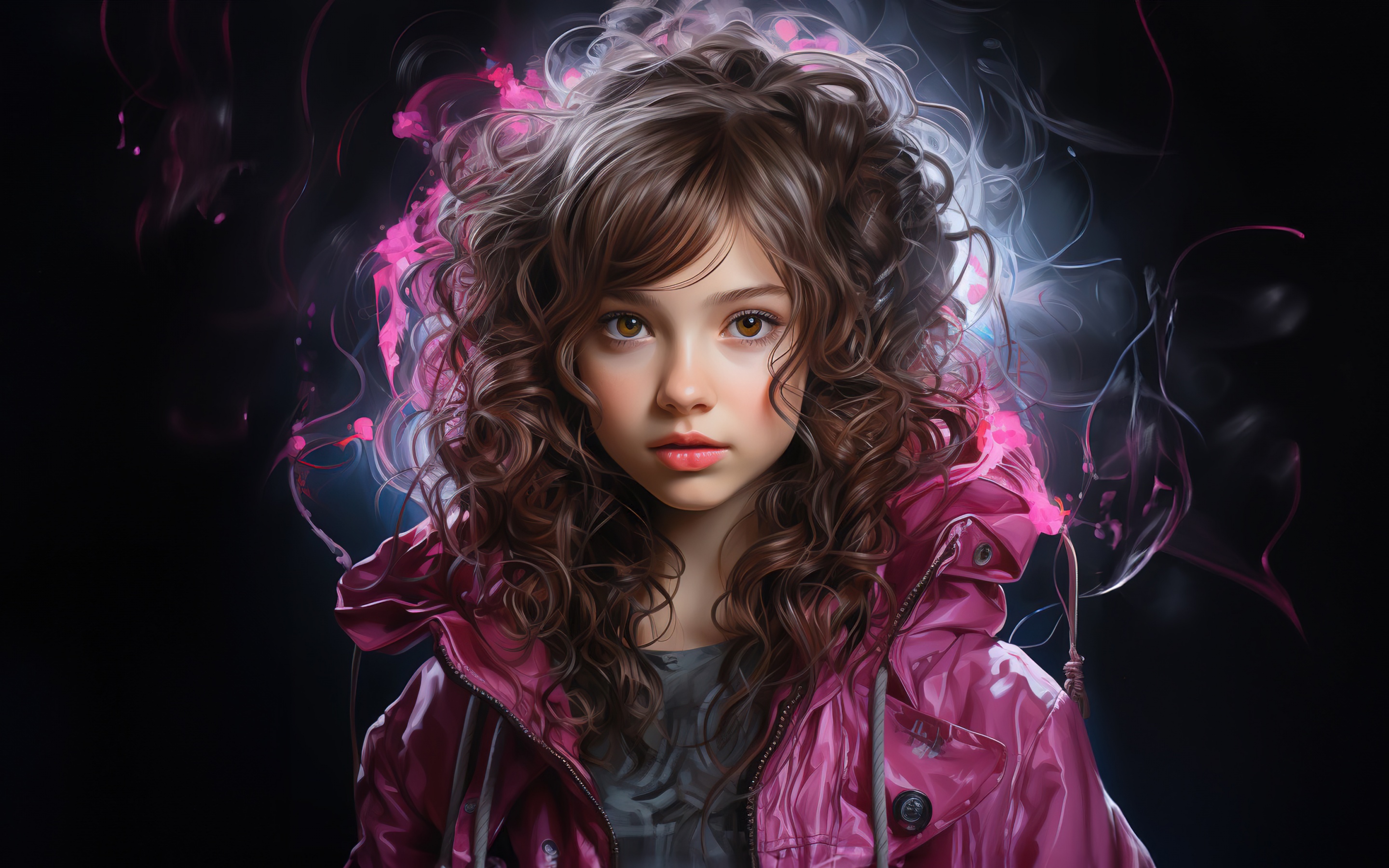 Cute Girl Wallpaper 4K, AI art, Girly background, Pretty