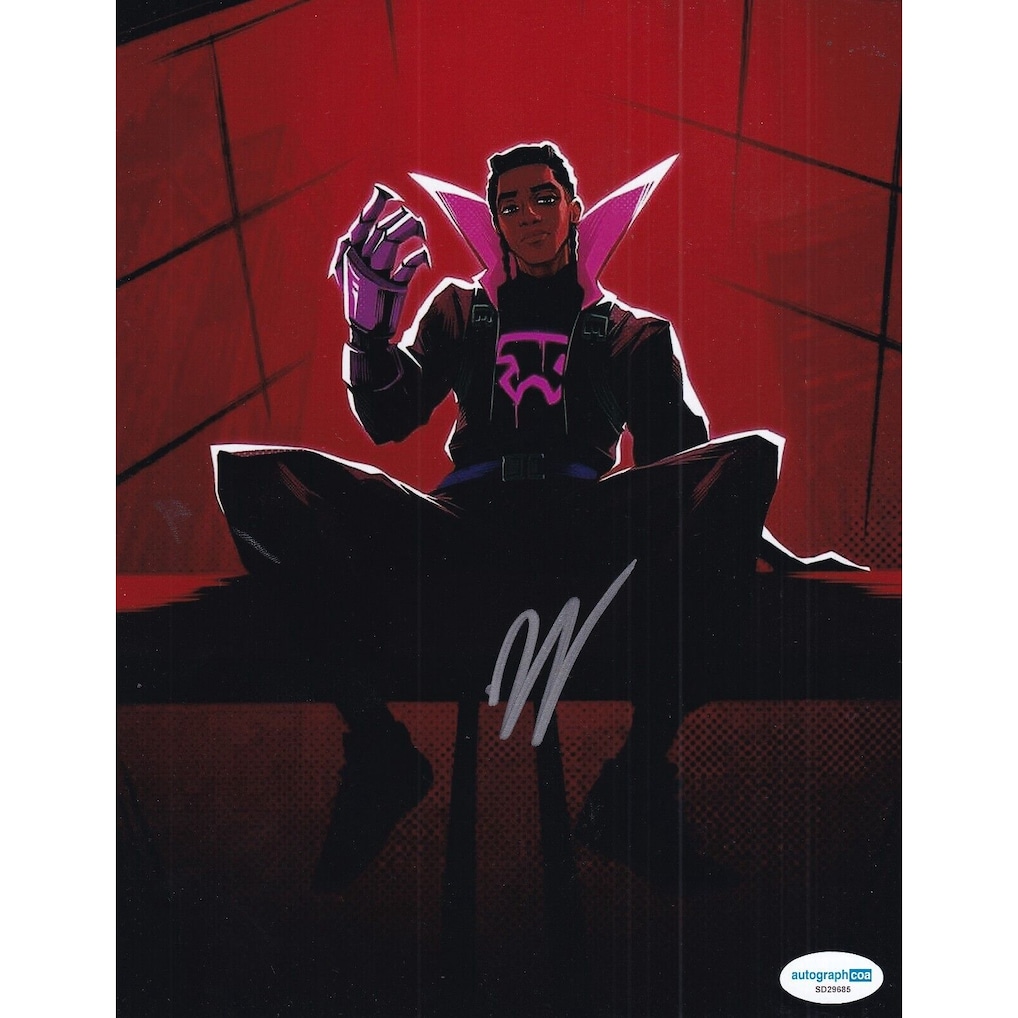 JHARREL JEROME signed (SPIDER MAN) Miles G Morales 8x10 photo ACOA SD29685