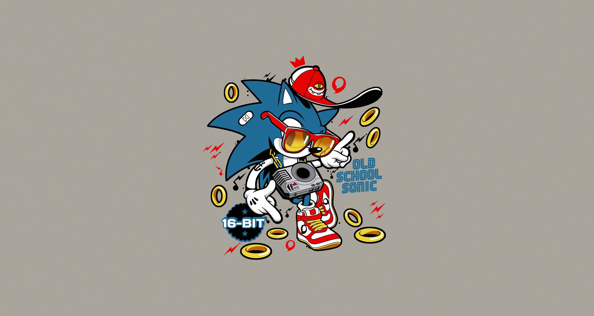 Wallpaper style, minimalism, art, Sonic, style, art, Sonic, Minimalism for mobile and desktop, section минимализм, resolution 2400x1280