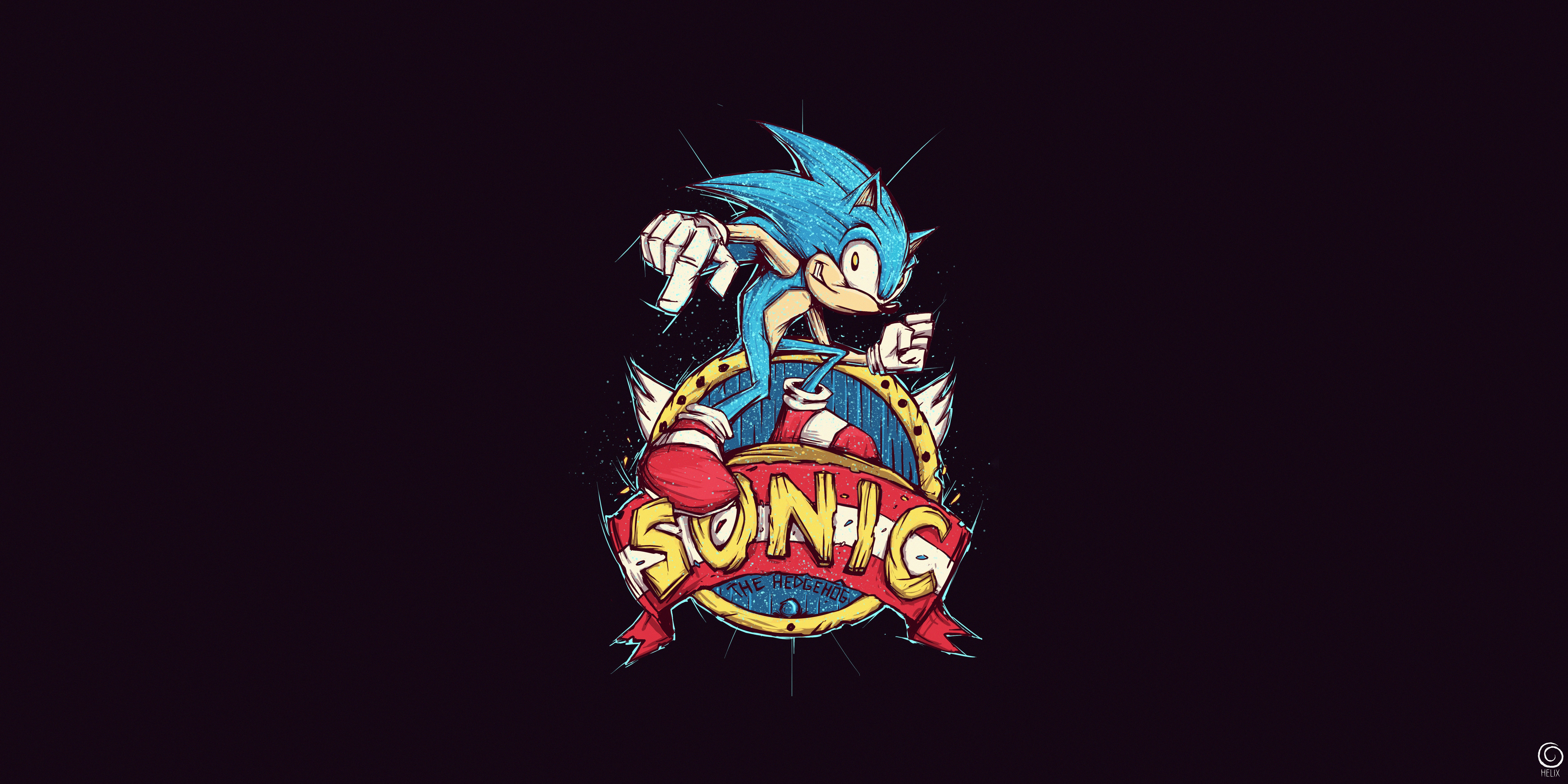 Wallpaper style, background, minimalism, Sonic, style, art, background, Sonic for mobile and desktop, section минимализм, resolution 7000x3500