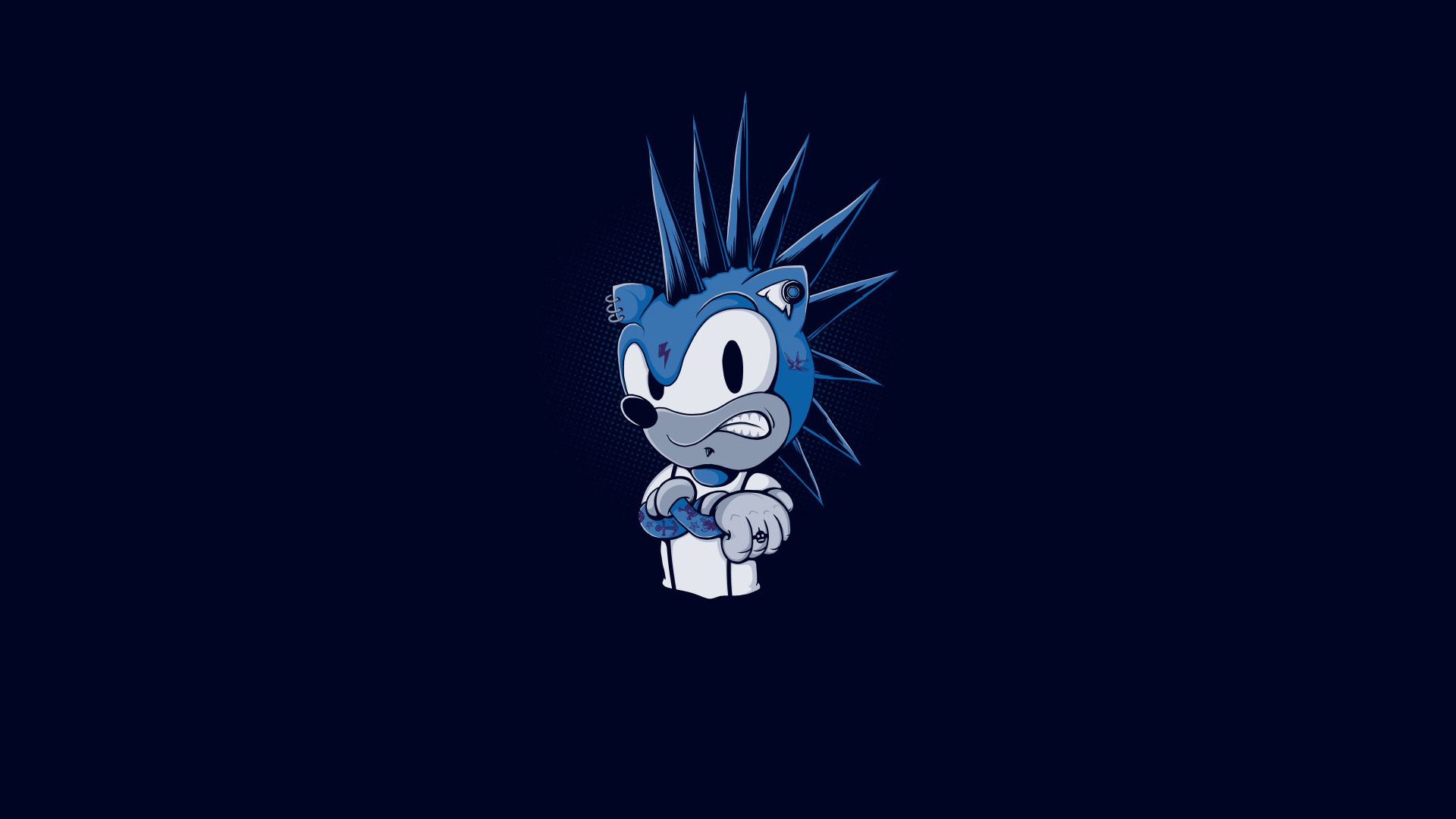 Wallpaper the game, figure, punk, minimalism, art, Sonic, characters, Sonic for mobile and desktop, section минимализм, resolution 1920x1080