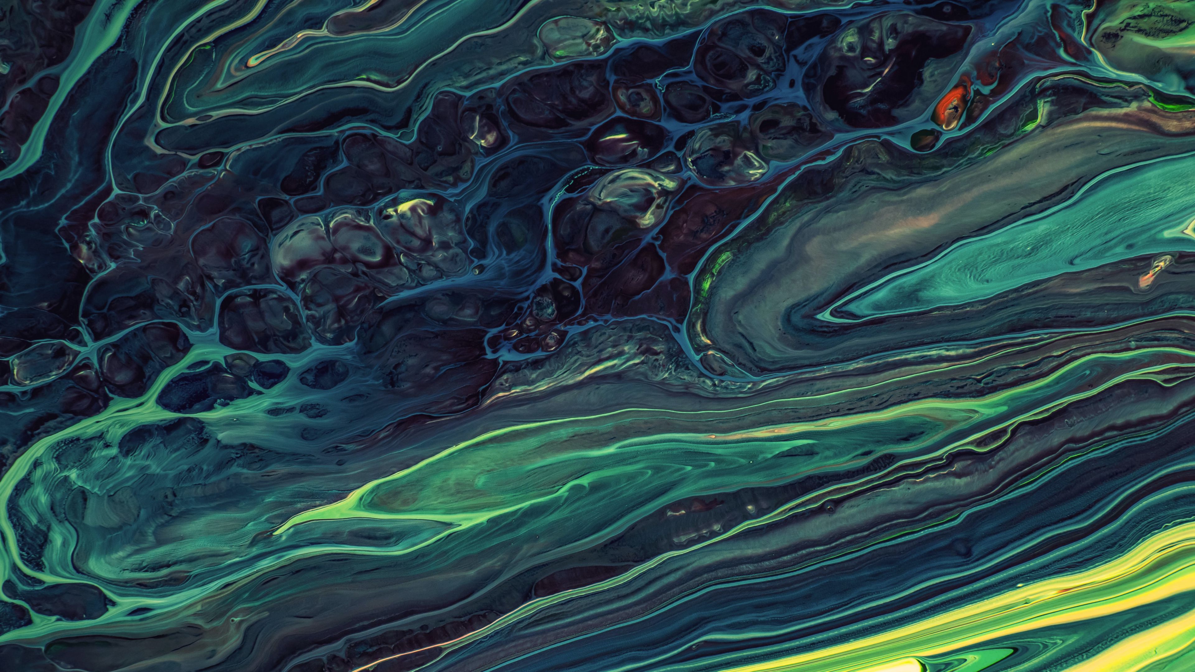 Download wallpaper 3840x2160 paint, fluid art, stains, liquid, blue, art 4k uhd 16:9 HD background