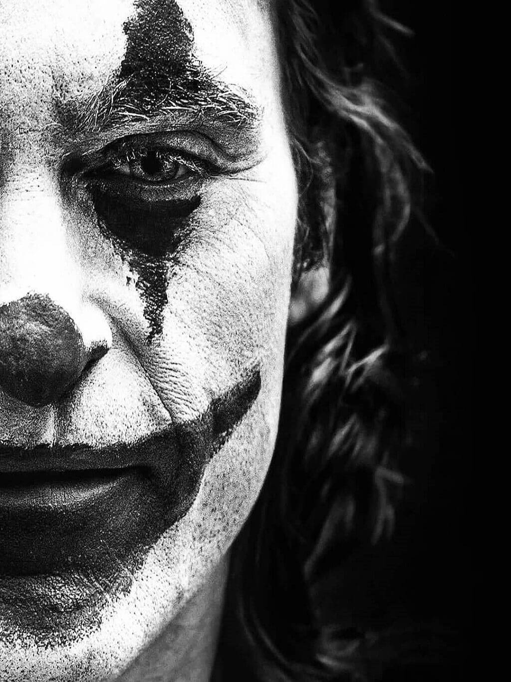 Download Black And White Joker Joaquin Phoenix Face Wallpaper