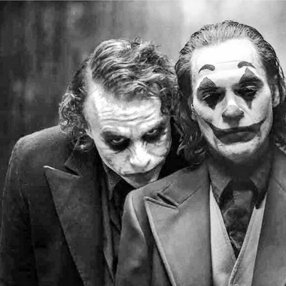 Download Black And White Joker Joaquin And Heath Wallpaper