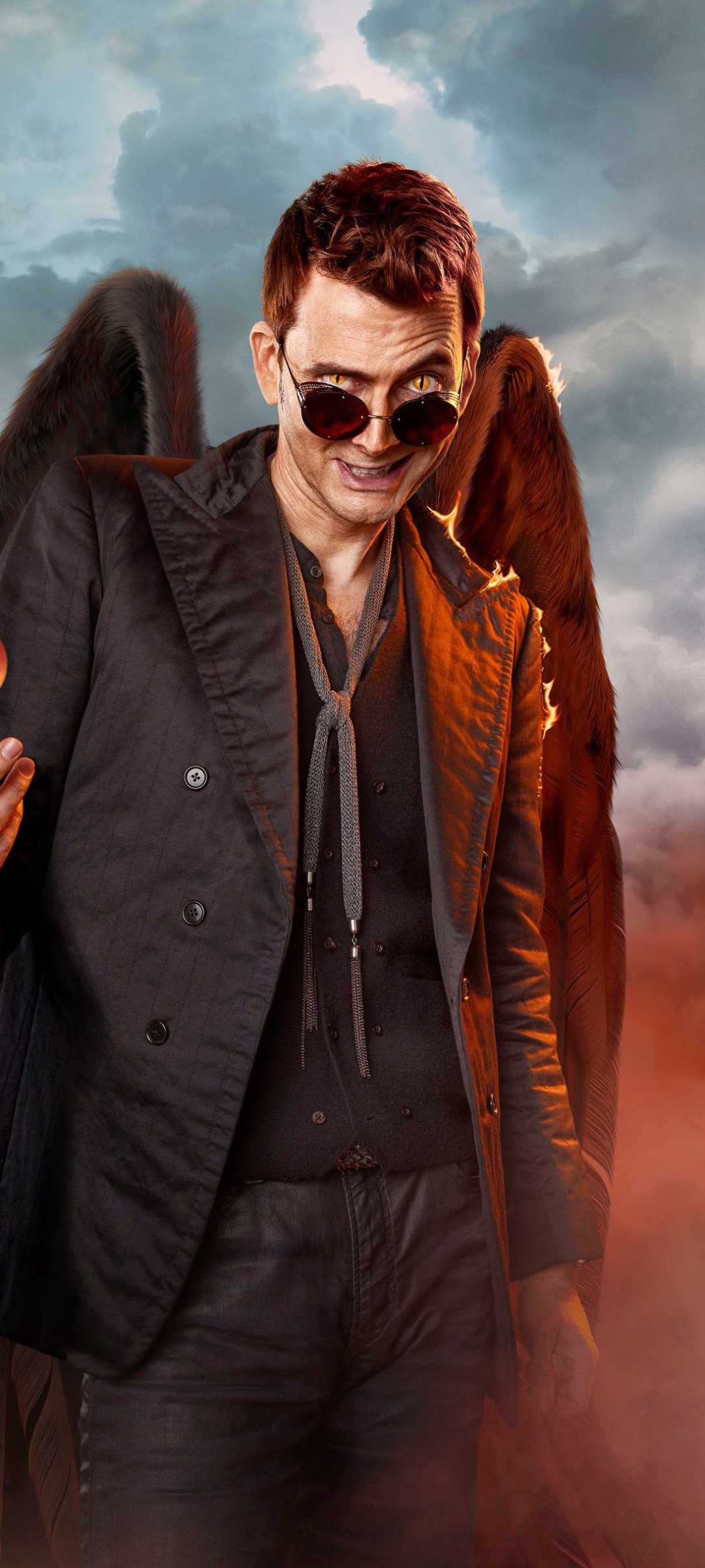 Phone wallpaper: Crowley (Good Omens), Good Omens, Tv Show, David Tennant, Angel 1417489
