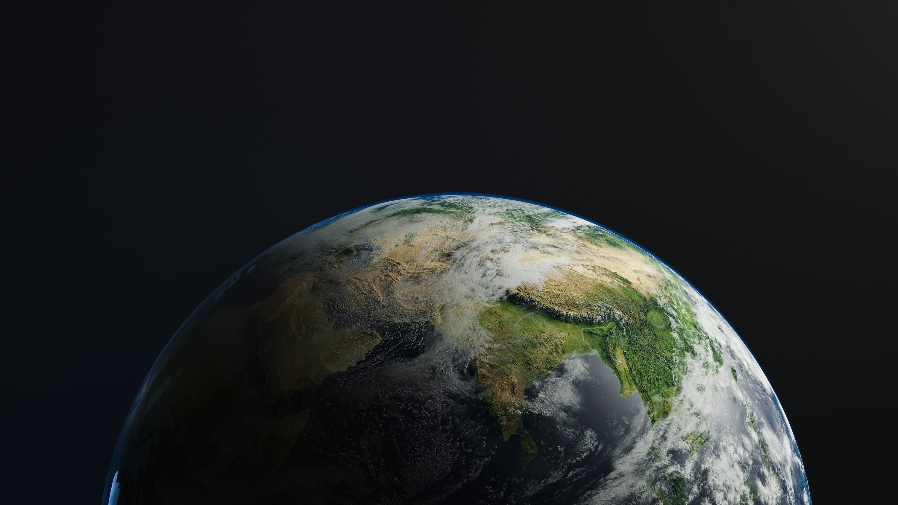 A planet with clouds and water photo